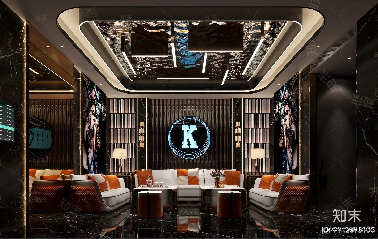 Modern Style Interior 3D Blocks and 3D Models – KTV 3D Scene – 746 – CORONA