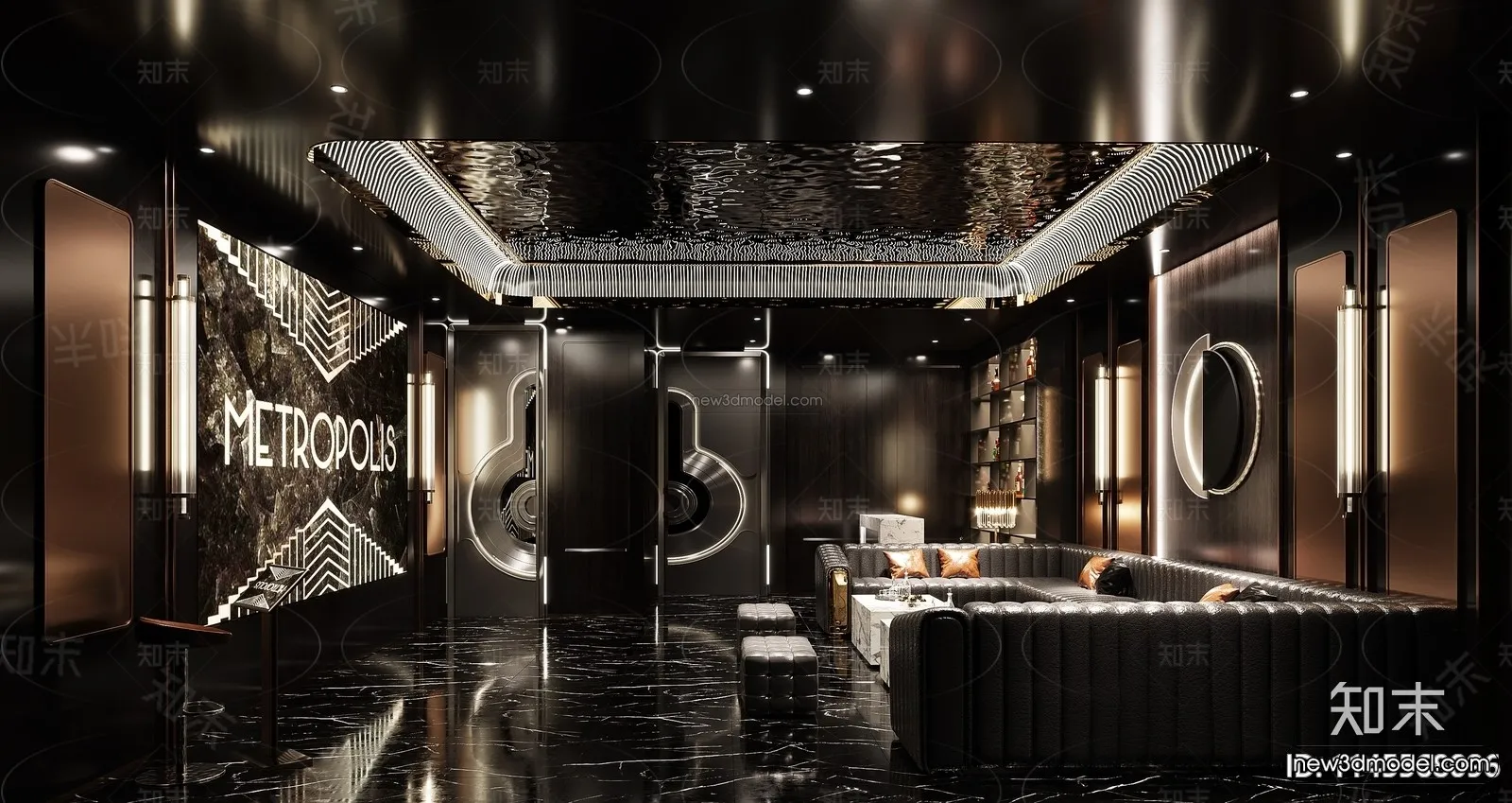 Modern Style Interior 3D Blocks and 3D Models – KTV 3D Scene – 747 – CORONA