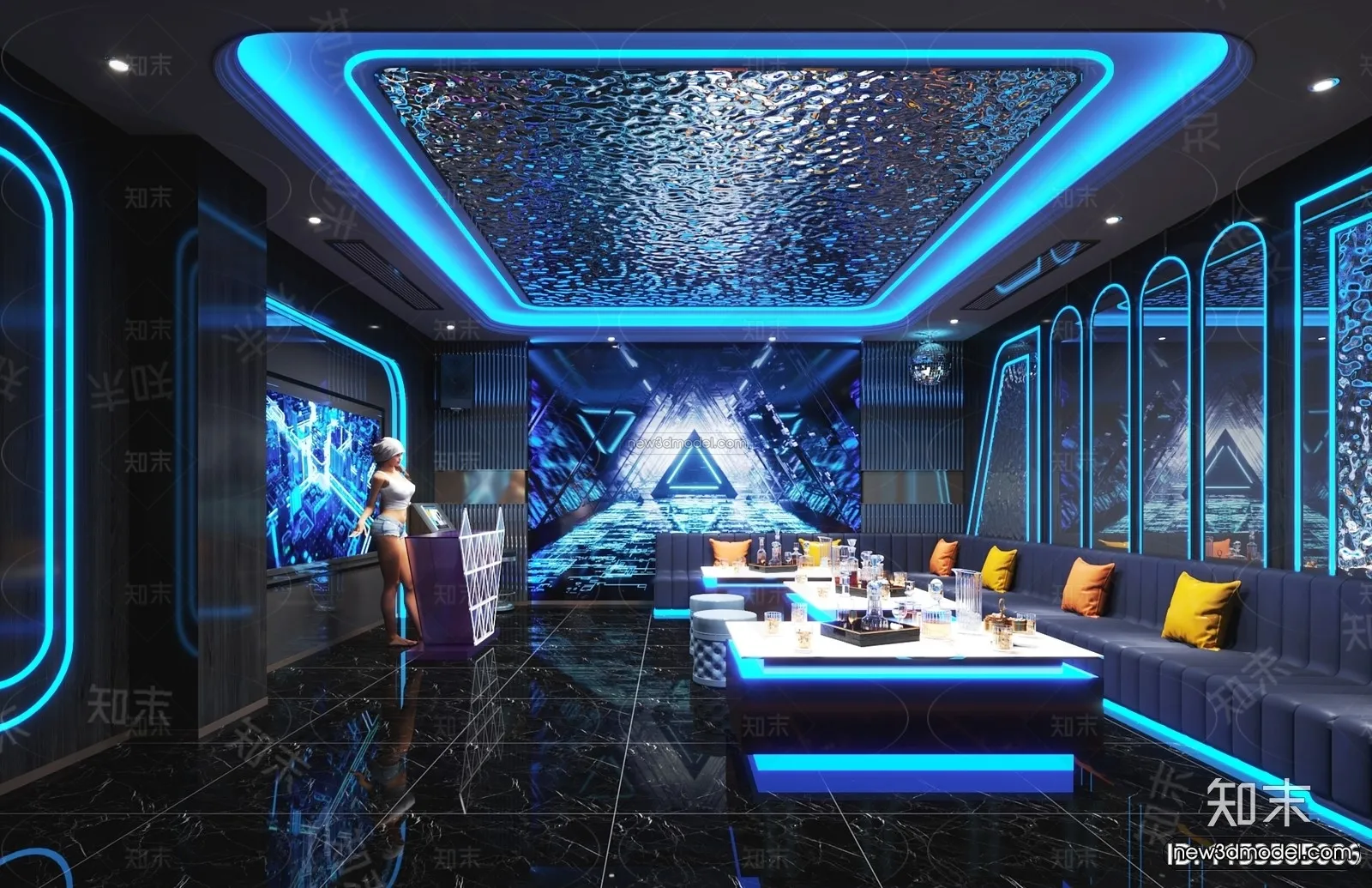 Modern Style Interior 3D Blocks and 3D Models – KTV 3D Scene – 748 – CORONA