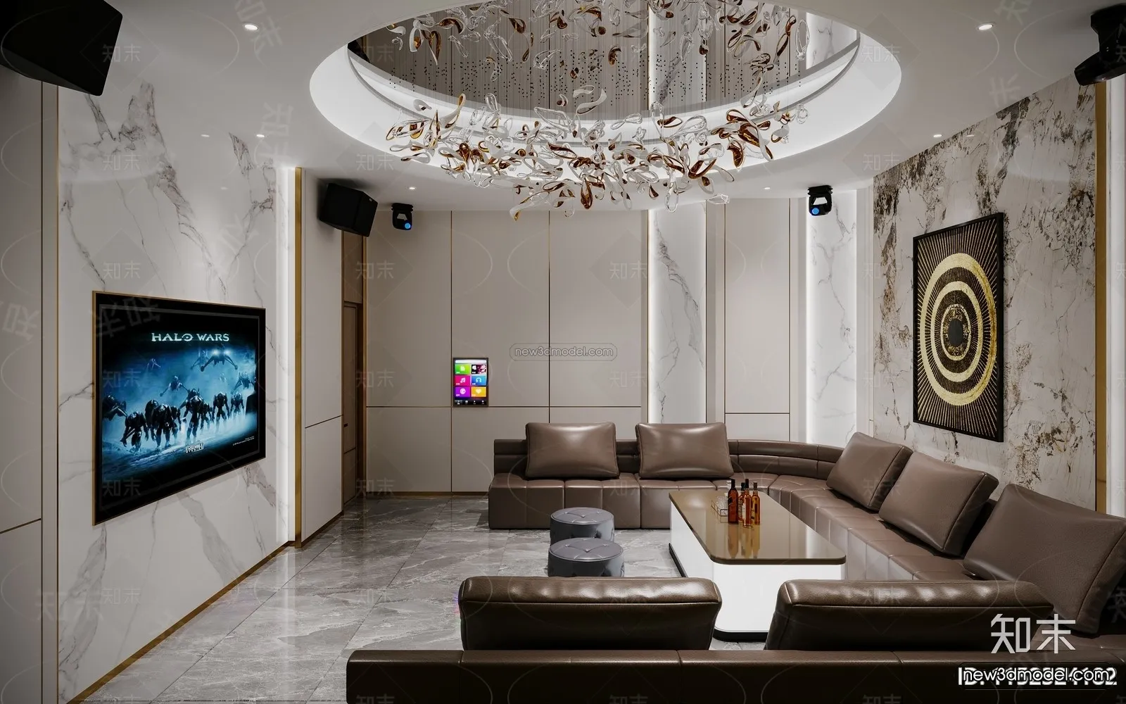 Modern Style Interior 3D Blocks and 3D Models – KTV 3D Scene – 750 – CORONA