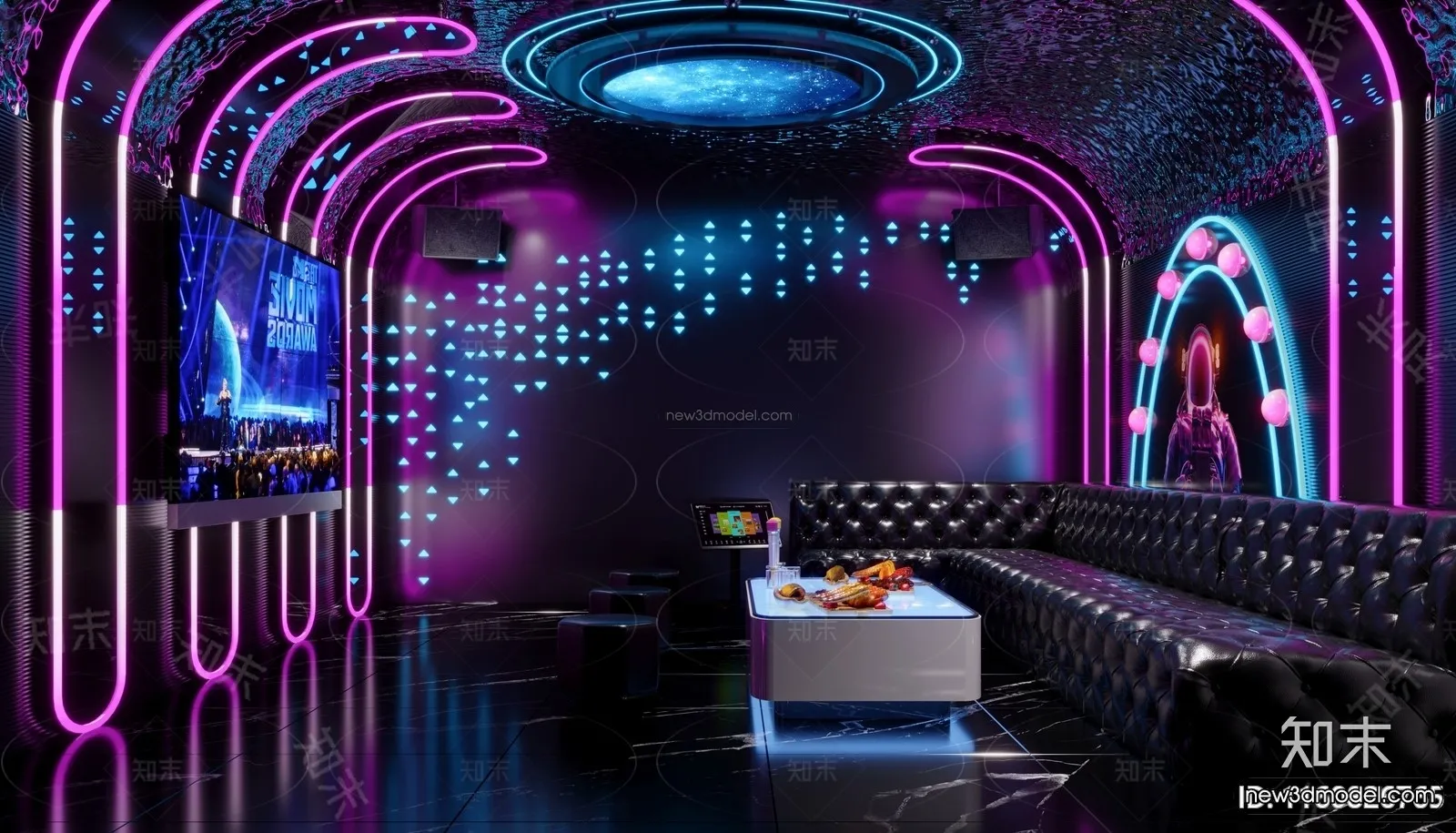 Modern Style Interior 3D Blocks and 3D Models – KTV 3D Scene – 753 – CORONA