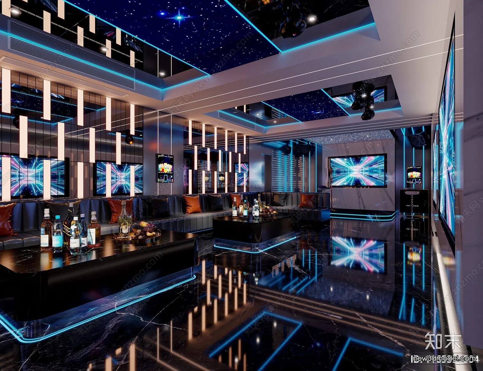 Modern Style Interior 3D Blocks and 3D Models – KTV 3D Scene – 757 – CORONA