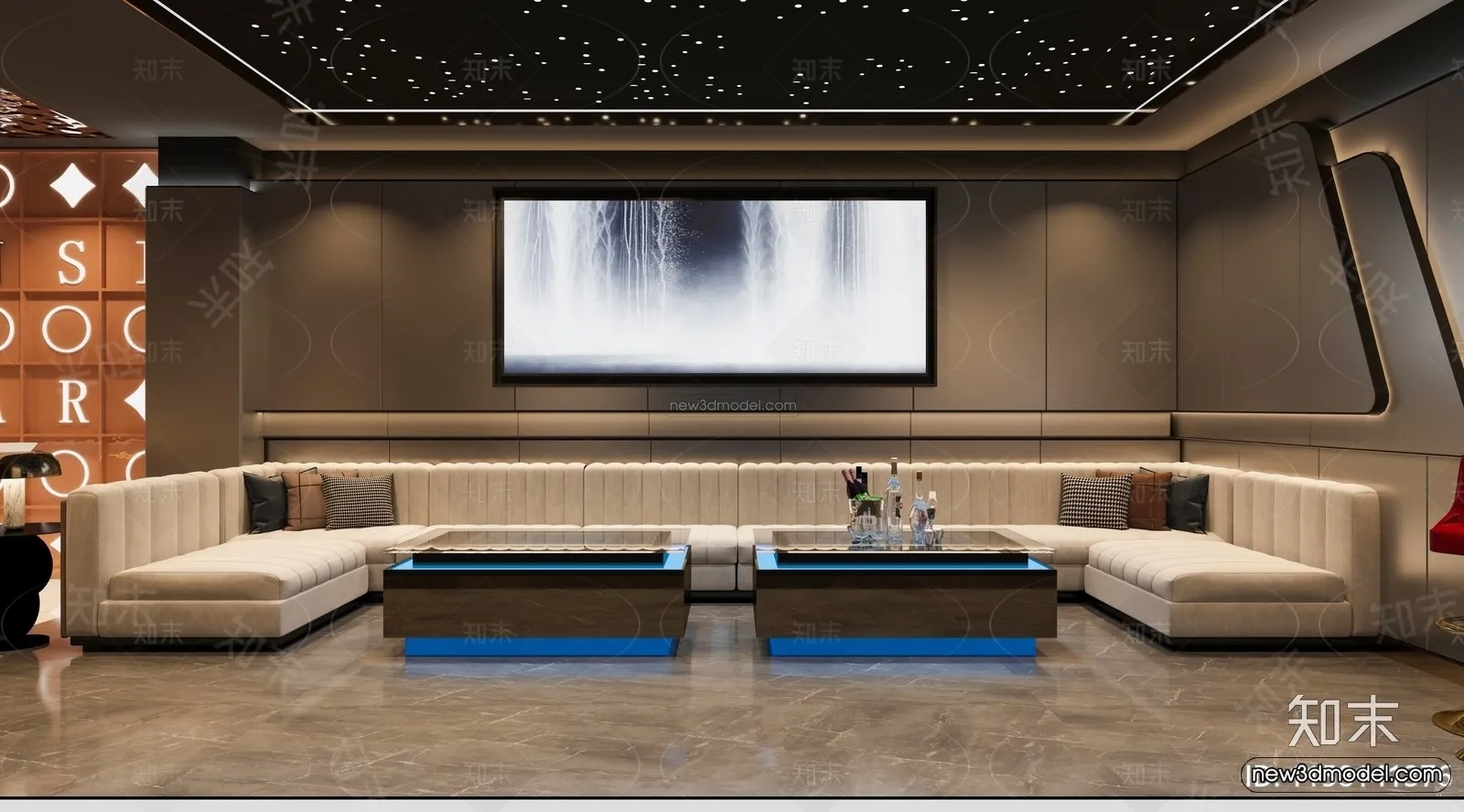 Modern Style Interior 3D Blocks and 3D Models – KTV 3D Scene – 758 – CORONA