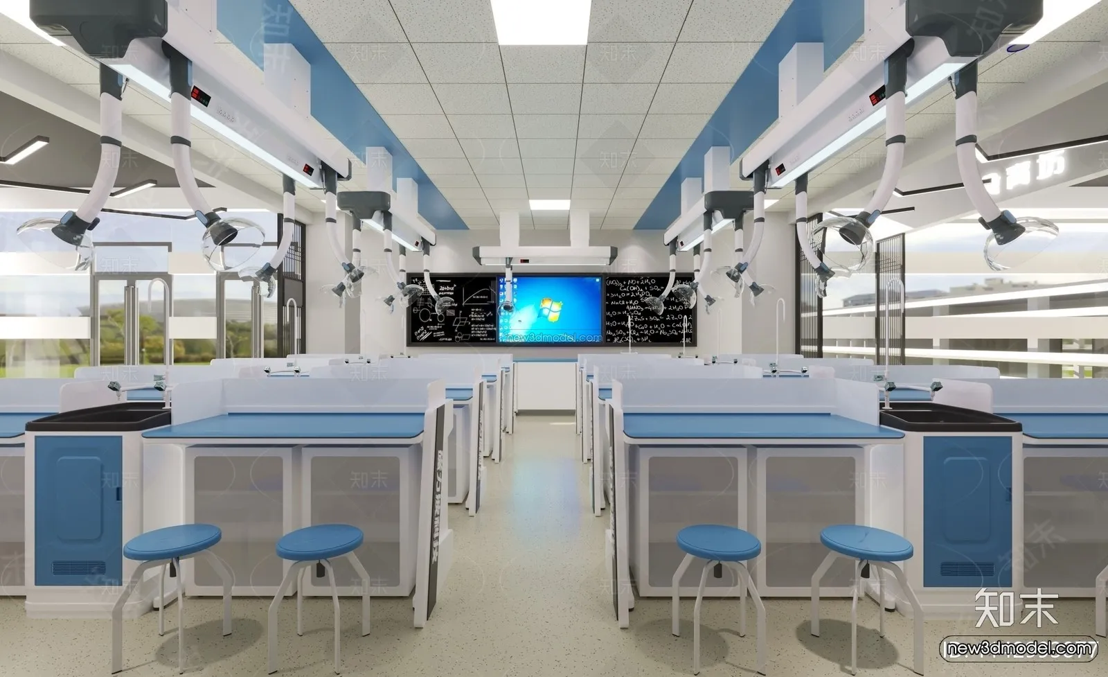 Modern Style Interior 3D Blocks and 3D Models – Laboratory 3D Scene – 1035 – CORONA