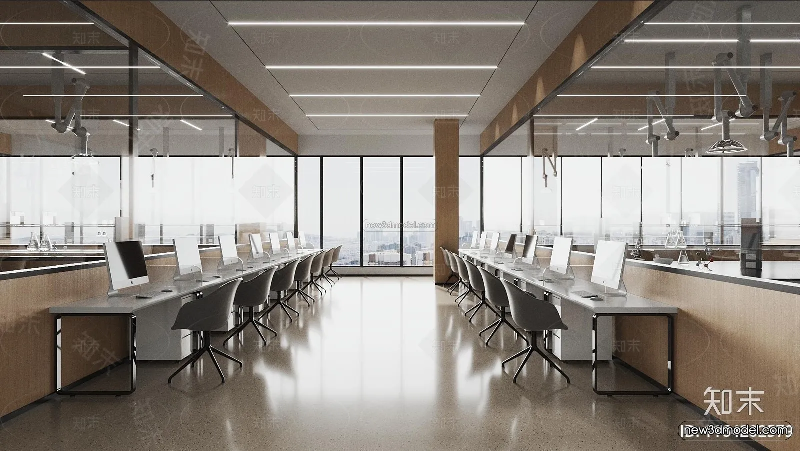 Modern Style Interior 3D Blocks and 3D Models – Laboratory 3D Scene – 1038 – CORONA