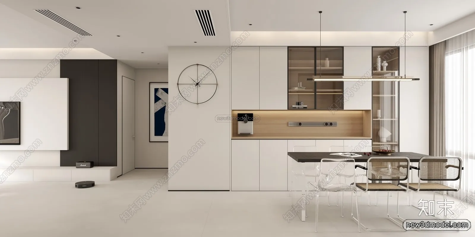 Modern Style Interior 3D Blocks and 3D Models – Living Room 3D Scene – 010 – CORONA