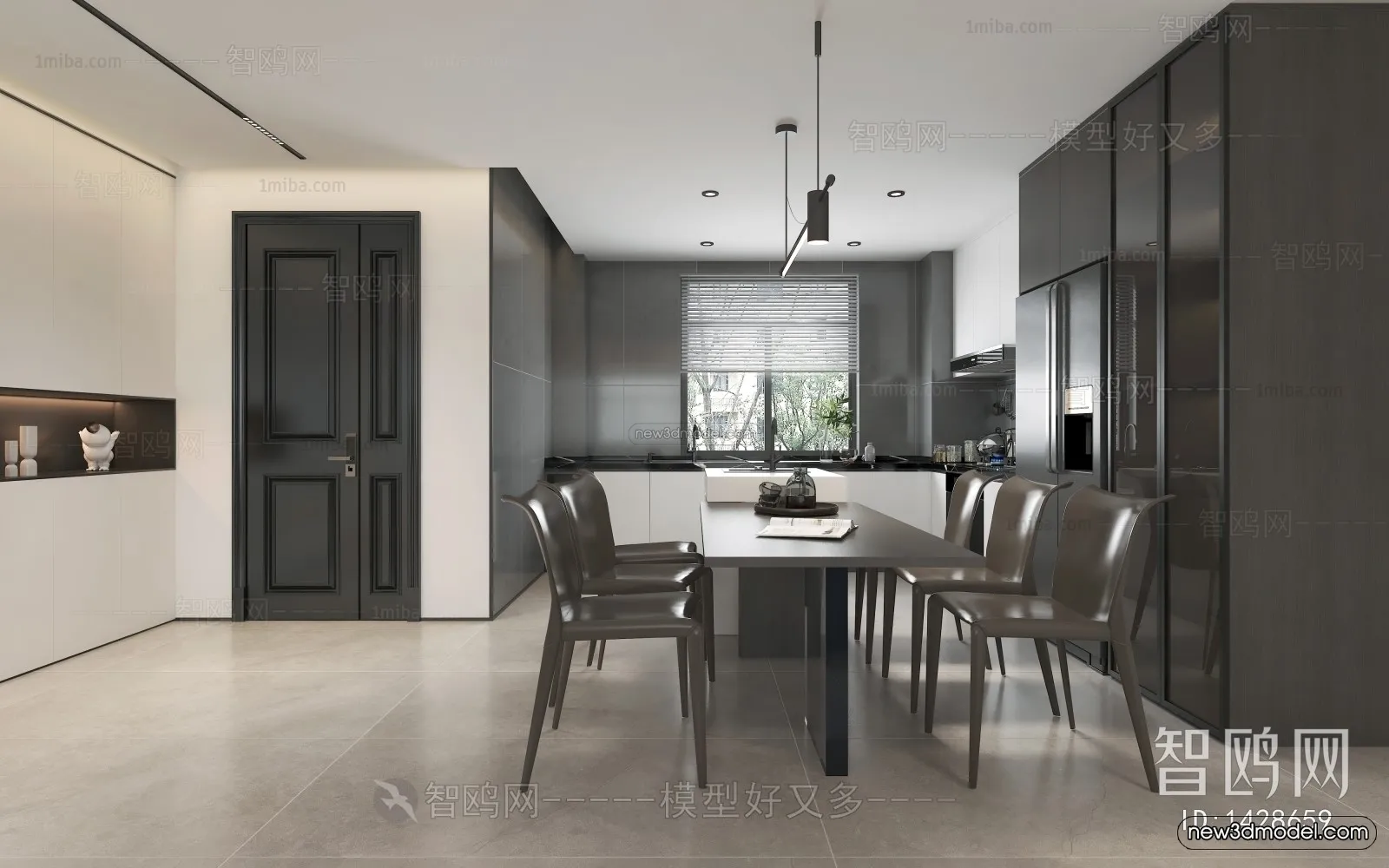 Modern Style Interior 3D Blocks and 3D Models – Living Room 3D Scene – 011 – CORONA