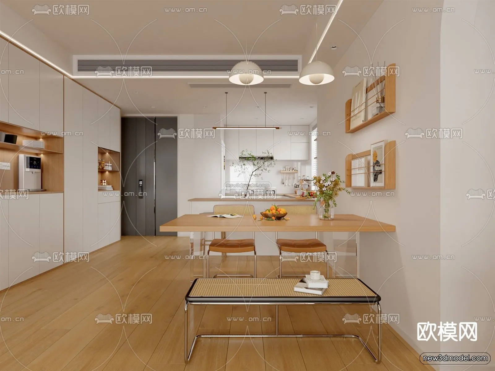 Modern Style Interior 3D Blocks and 3D Models – Living Room 3D Scene – 053 – CORONA