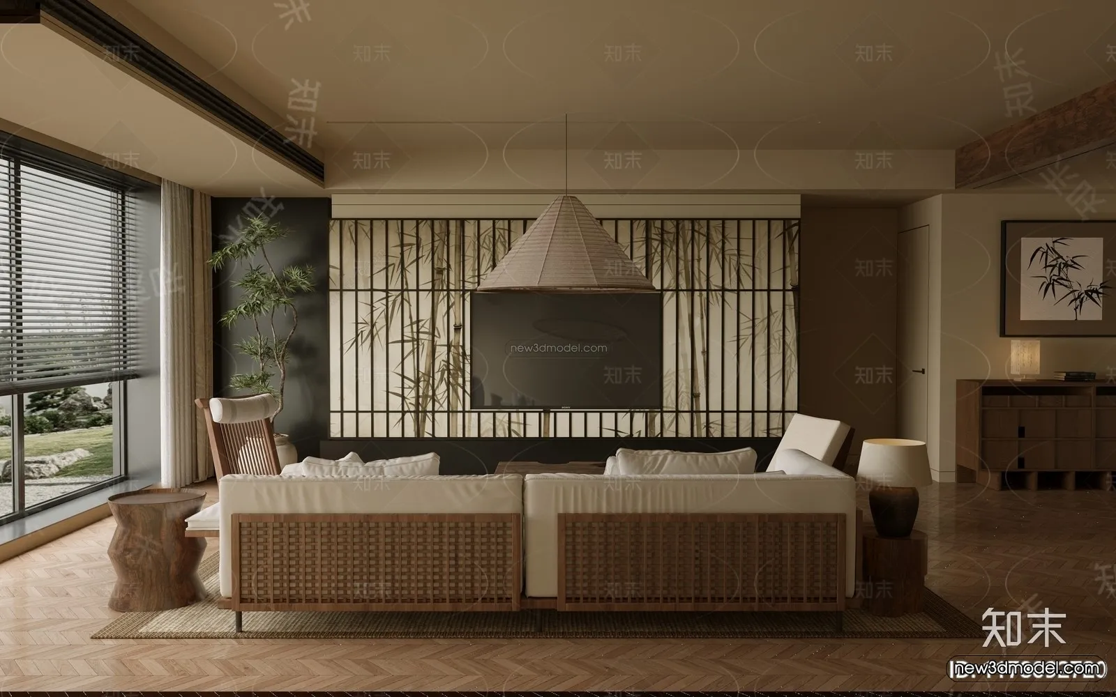 Modern Style Interior 3D Blocks and 3D Models – Living Room 3D Scene – 060 – CORONA