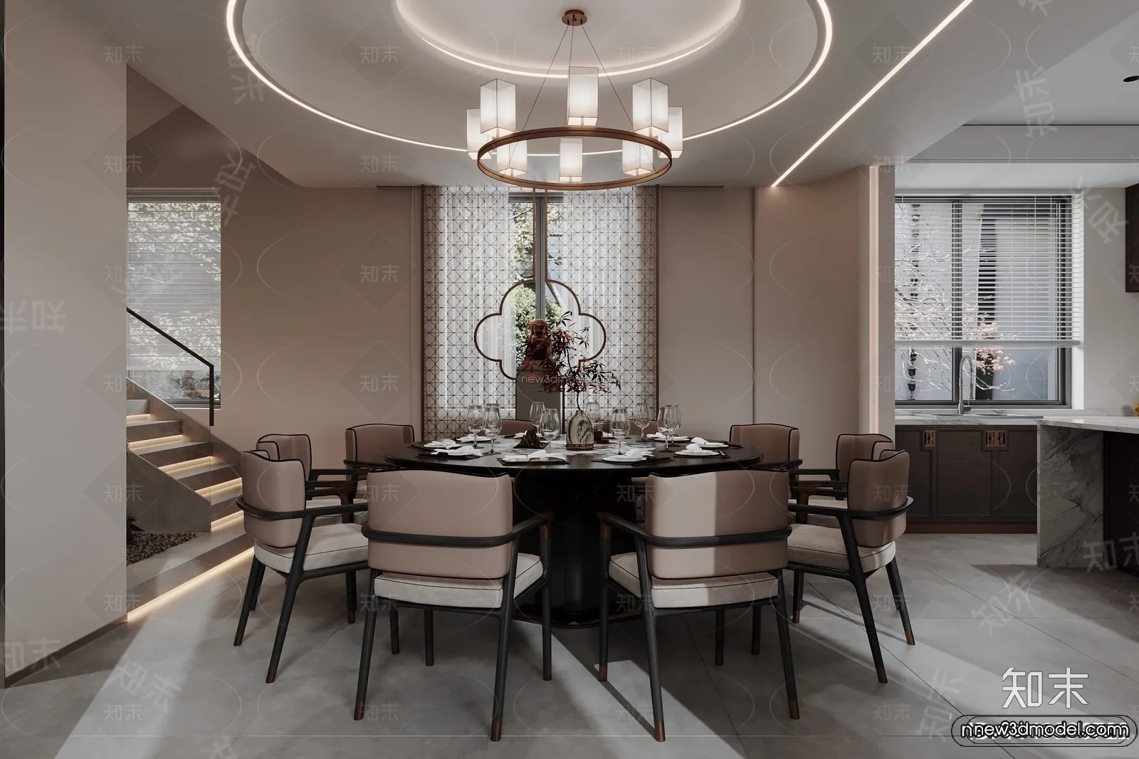 Modern Style Interior 3D Blocks and 3D Models – Living Room 3D Scene – 061 – CORONA