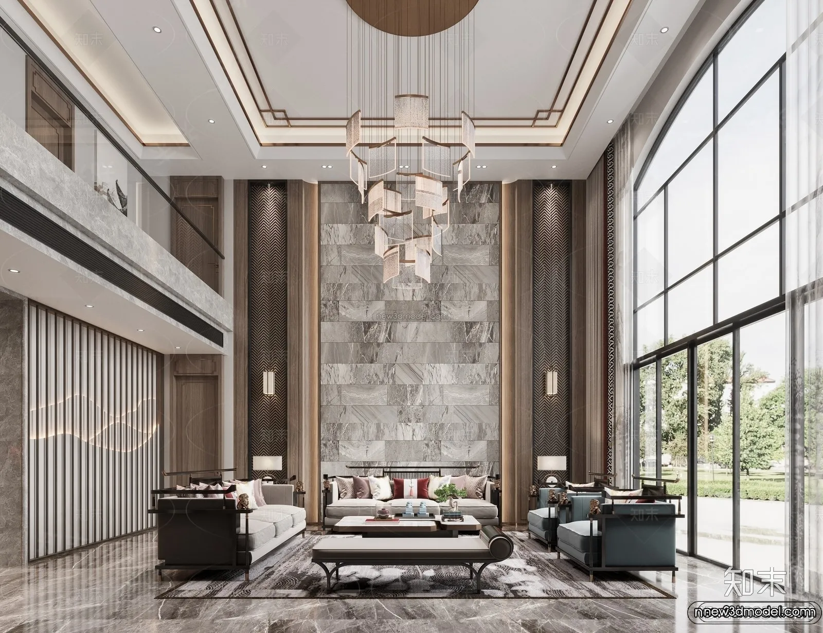 Modern Style Interior 3D Blocks and 3D Models – Living Room 3D Scene – 066 – CORONA