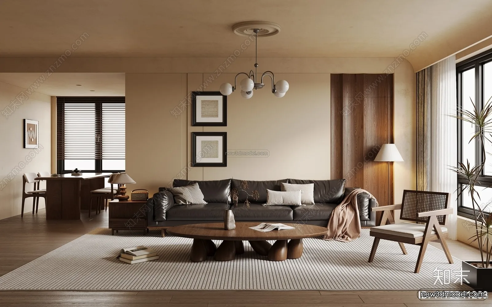 Modern Style Interior 3D Blocks and 3D Models – Living Room 3D Scene – 071 – CORONA