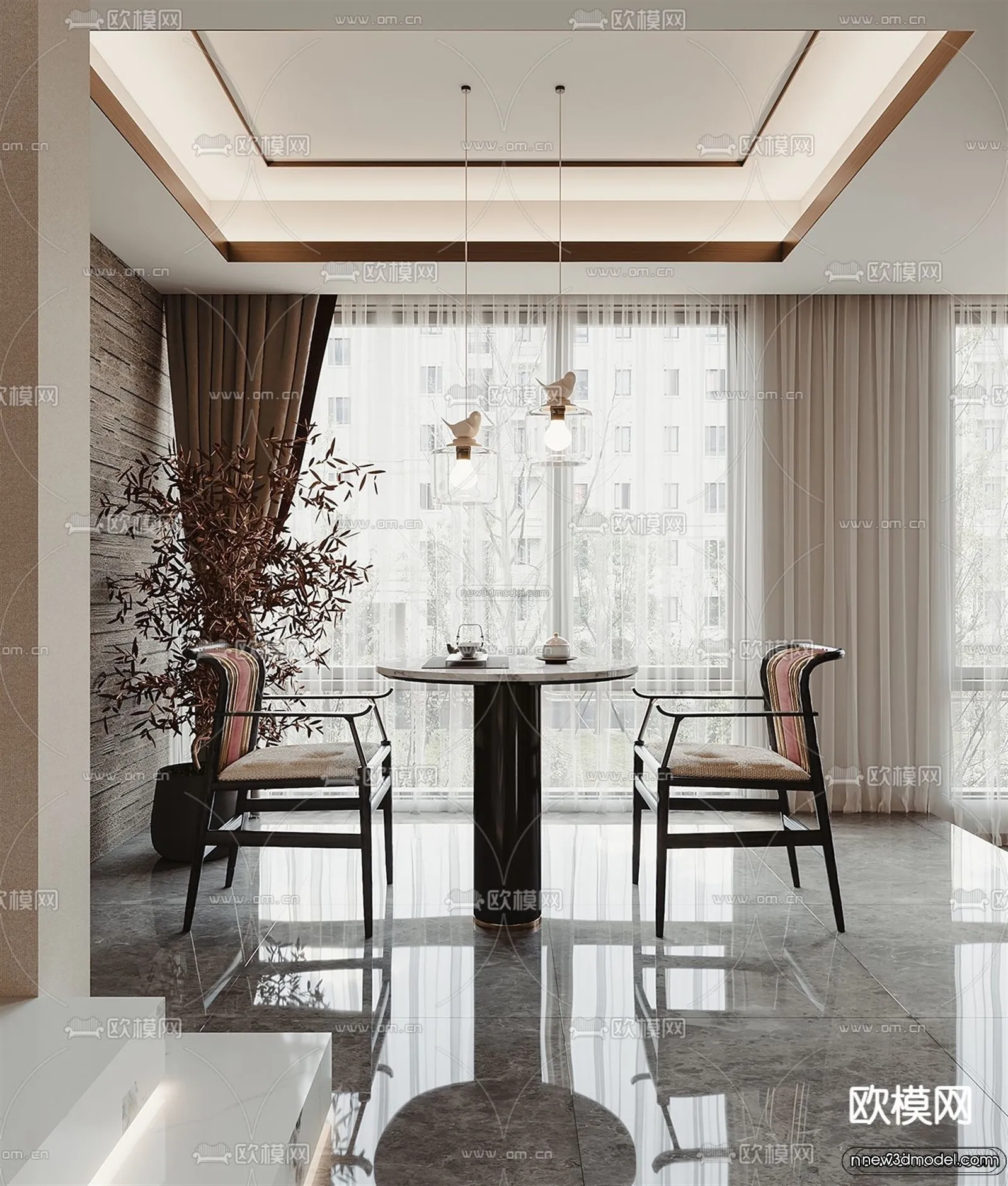 Modern Style Interior 3D Blocks and 3D Models – Living Room 3D Scene – 072 – CORONA