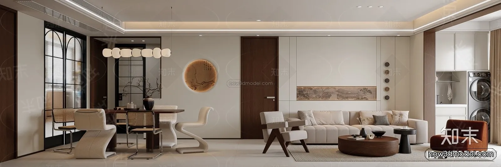 Modern Style Interior 3D Blocks and 3D Models – Living Room 3D Scene – 074 – CORONA