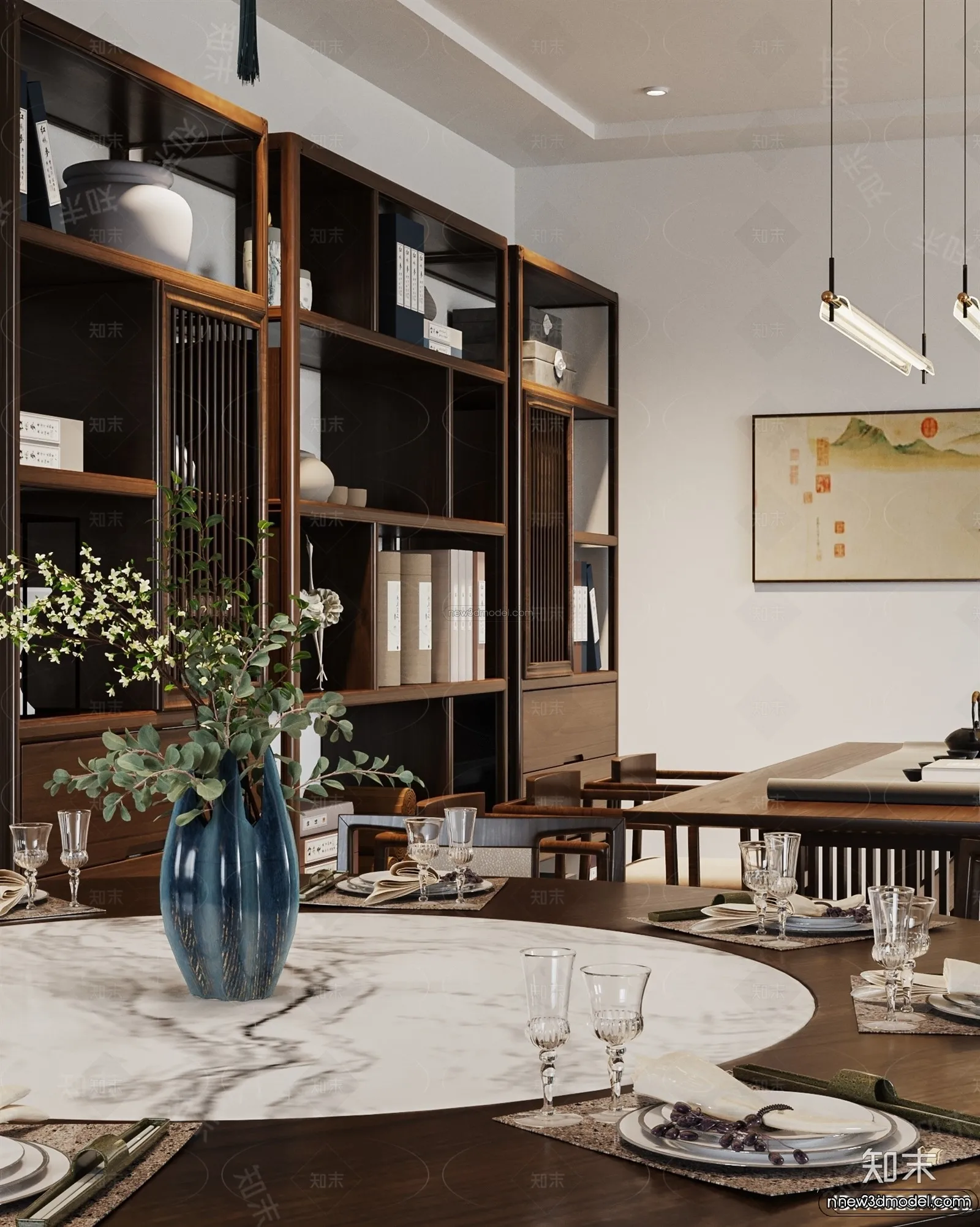 Modern Style Interior 3D Blocks and 3D Models – Living Room 3D Scene – 083 – CORONA