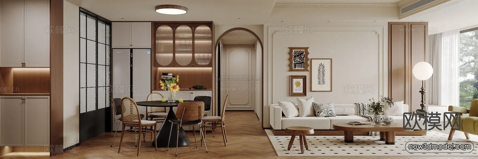 Modern Style Interior 3D Blocks and 3D Models – Living Room 3D Scene – 100 – CORONA