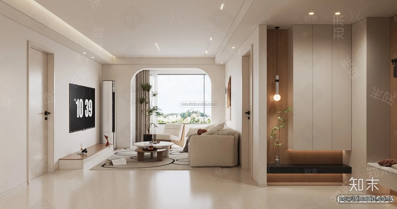 Modern Style Interior 3D Blocks and 3D Models – Living Room 3D Scene – 102 – CORONA