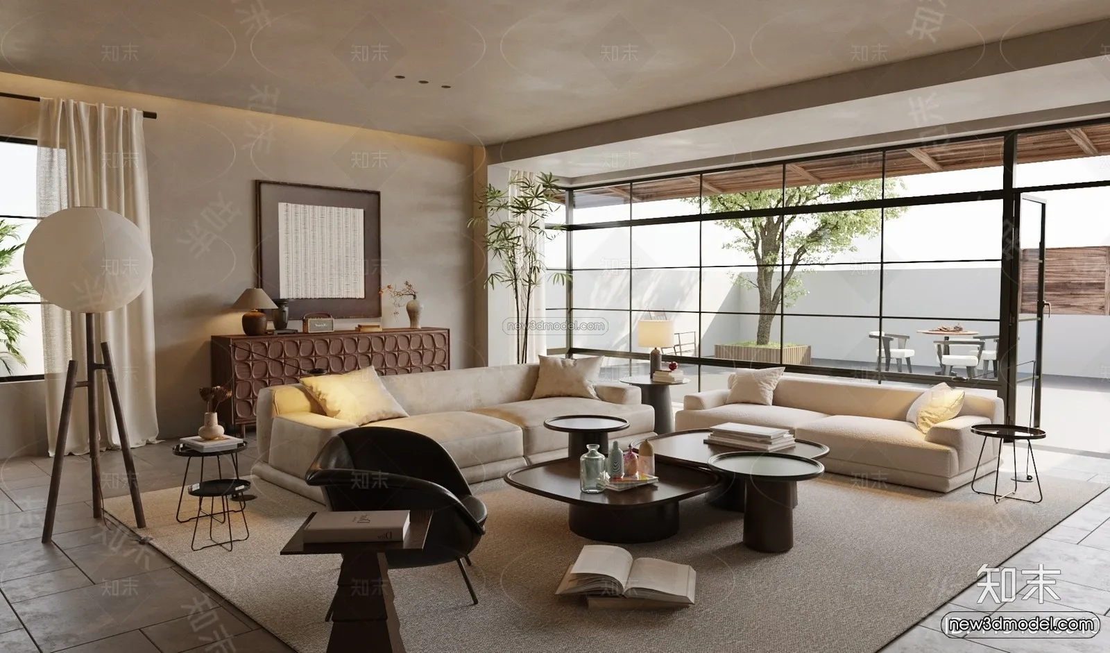 Modern Style Interior 3D Blocks and 3D Models – Living Room 3D Scene – 147 – CORONA