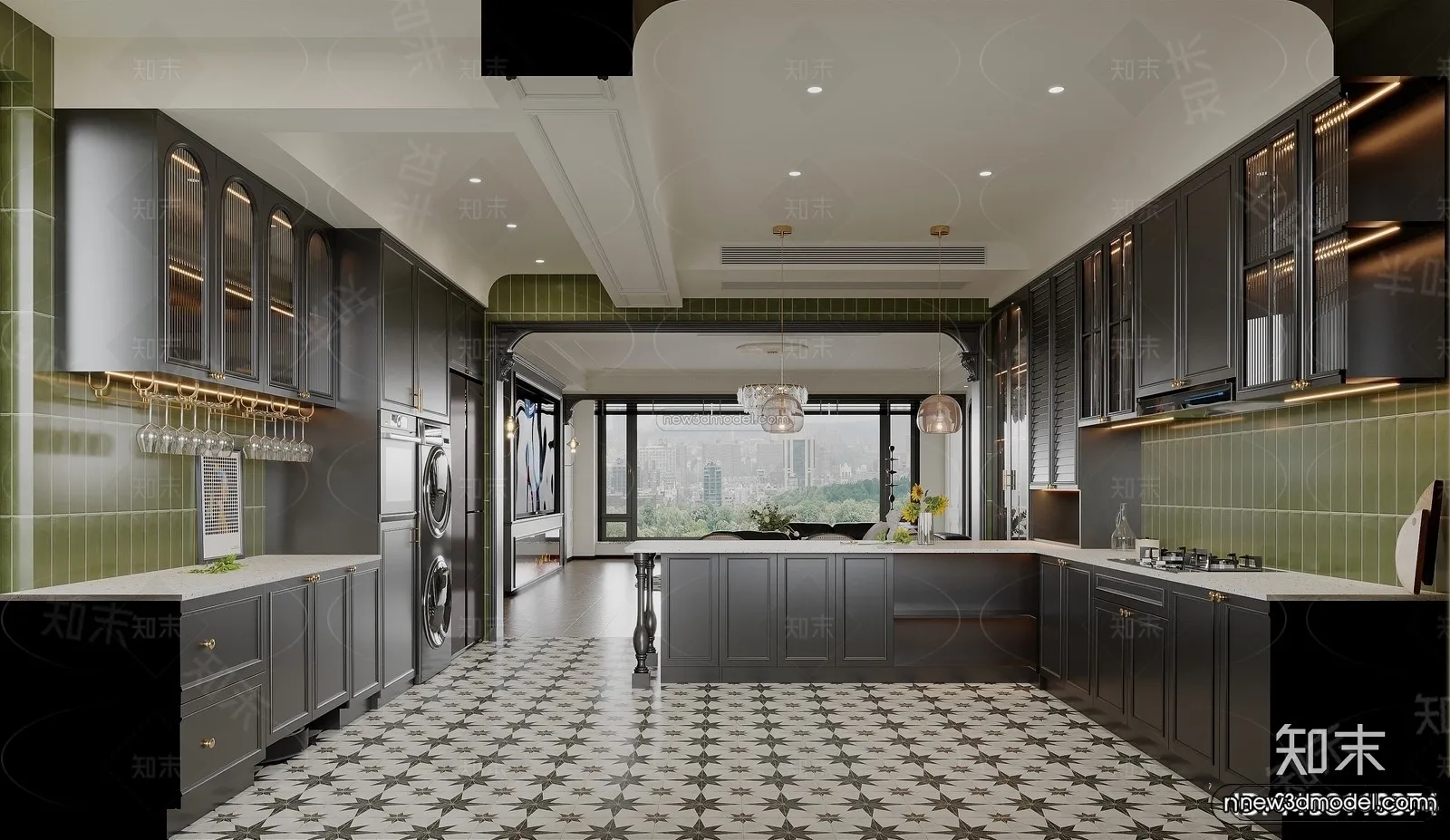 Modern Style Interior 3D Blocks and 3D Models – Living Room 3D Scene – 153 – CORONA