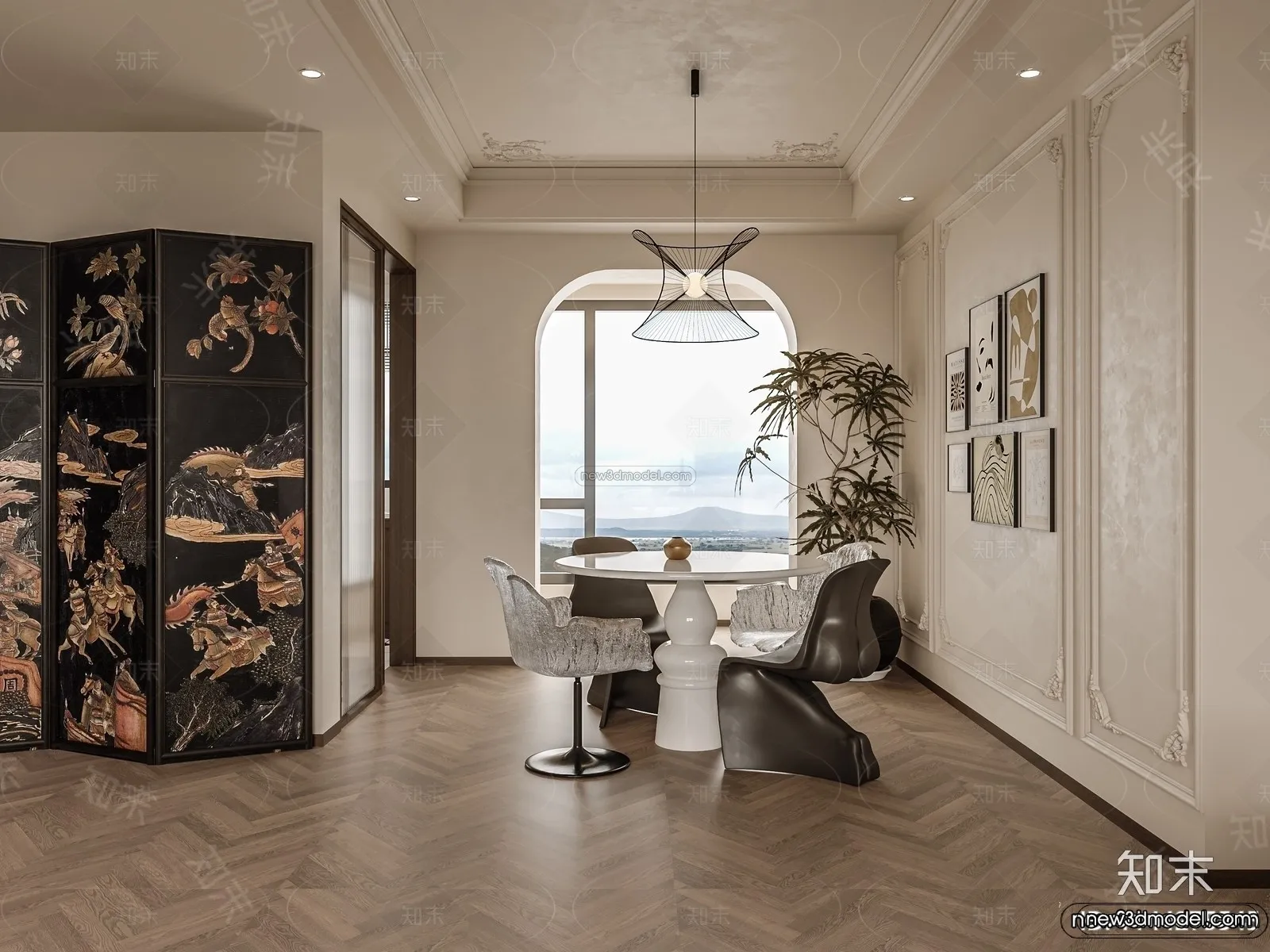 Modern Style Interior 3D Blocks and 3D Models – Living Room 3D Scene – 161 – CORONA