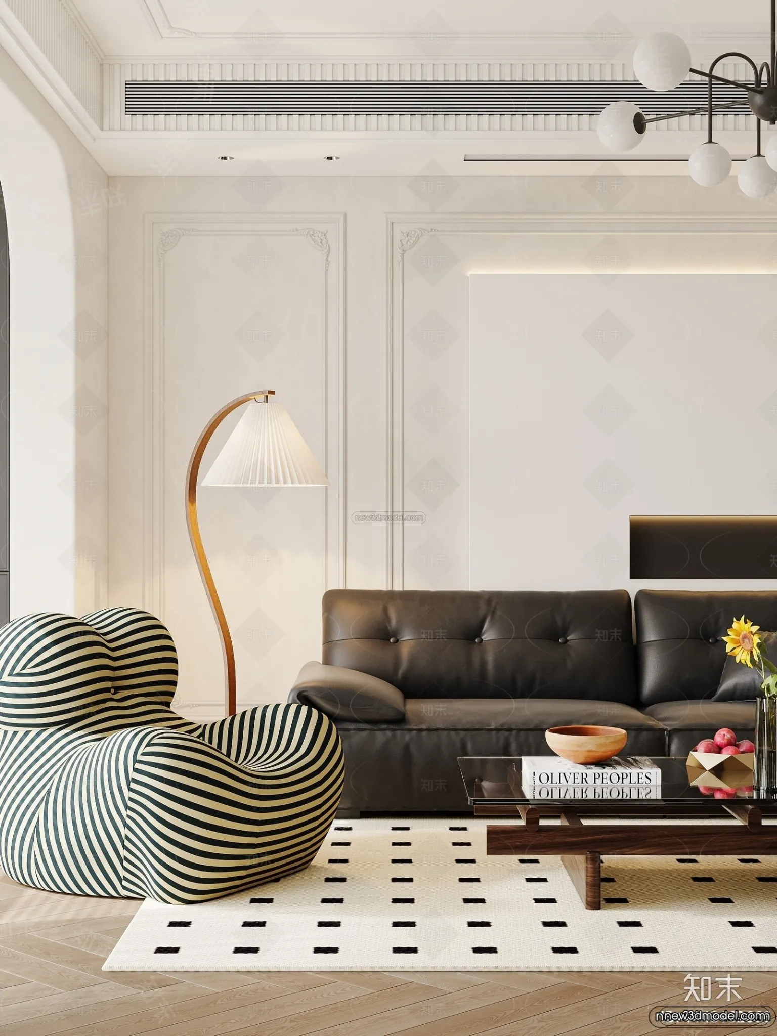 Modern Style Interior 3D Blocks and 3D Models – Living Room 3D Scene – 162 – CORONA