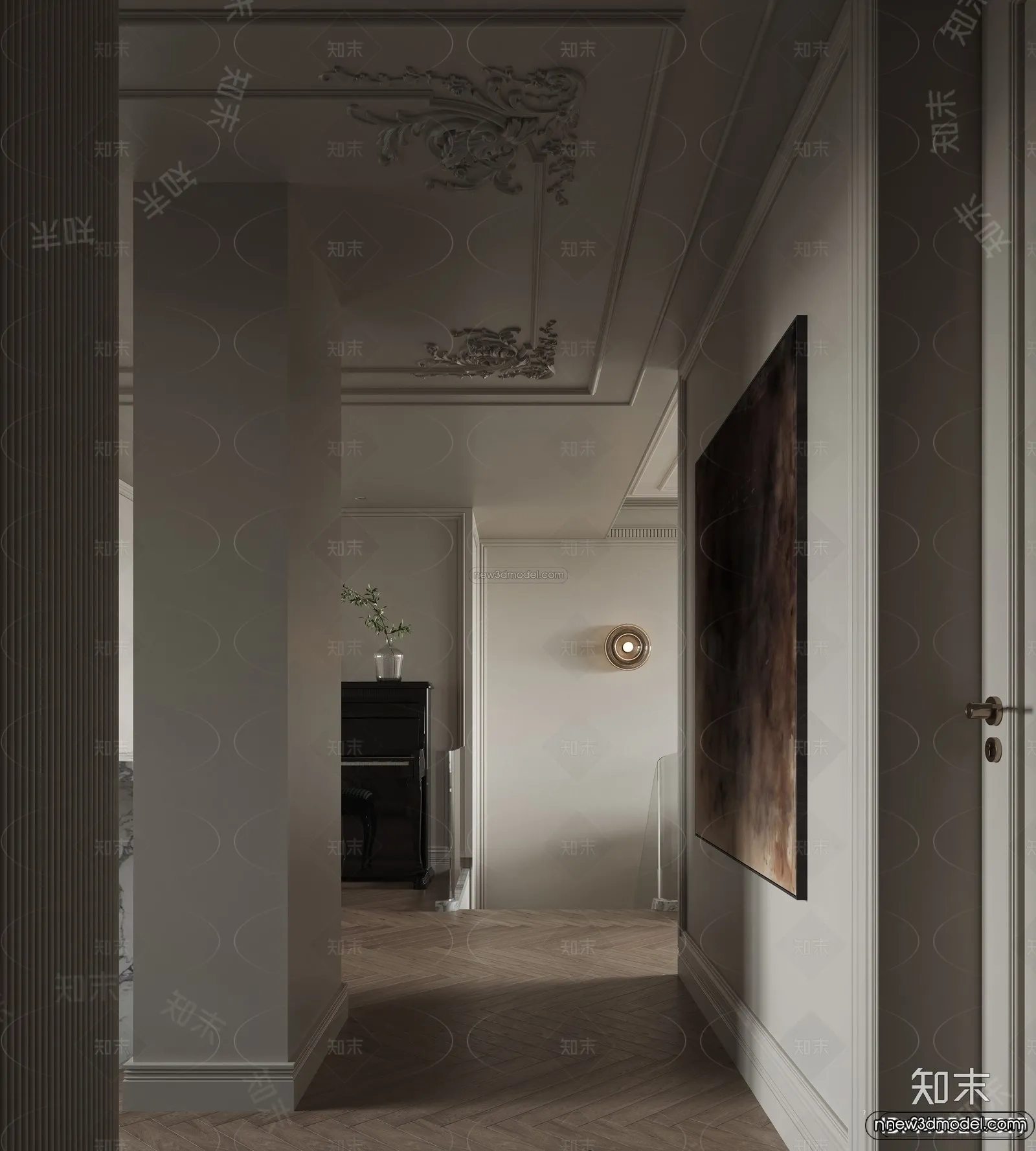 Modern Style Interior 3D Blocks and 3D Models – Living Room 3D Scene – 165 – CORONA