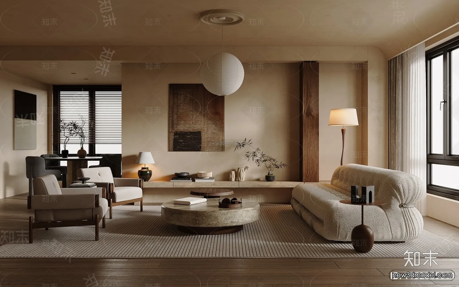 Modern Style Interior 3D Blocks and 3D Models – Living Room 3D Scene – 167 – CORONA