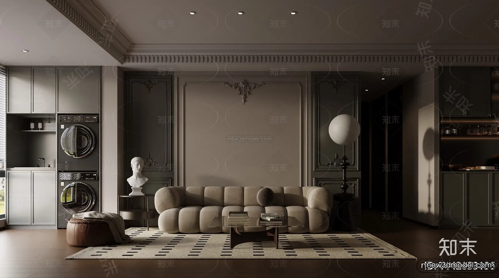 Modern Style Interior 3D Blocks and 3D Models – Living Room 3D Scene – 170 – CORONA