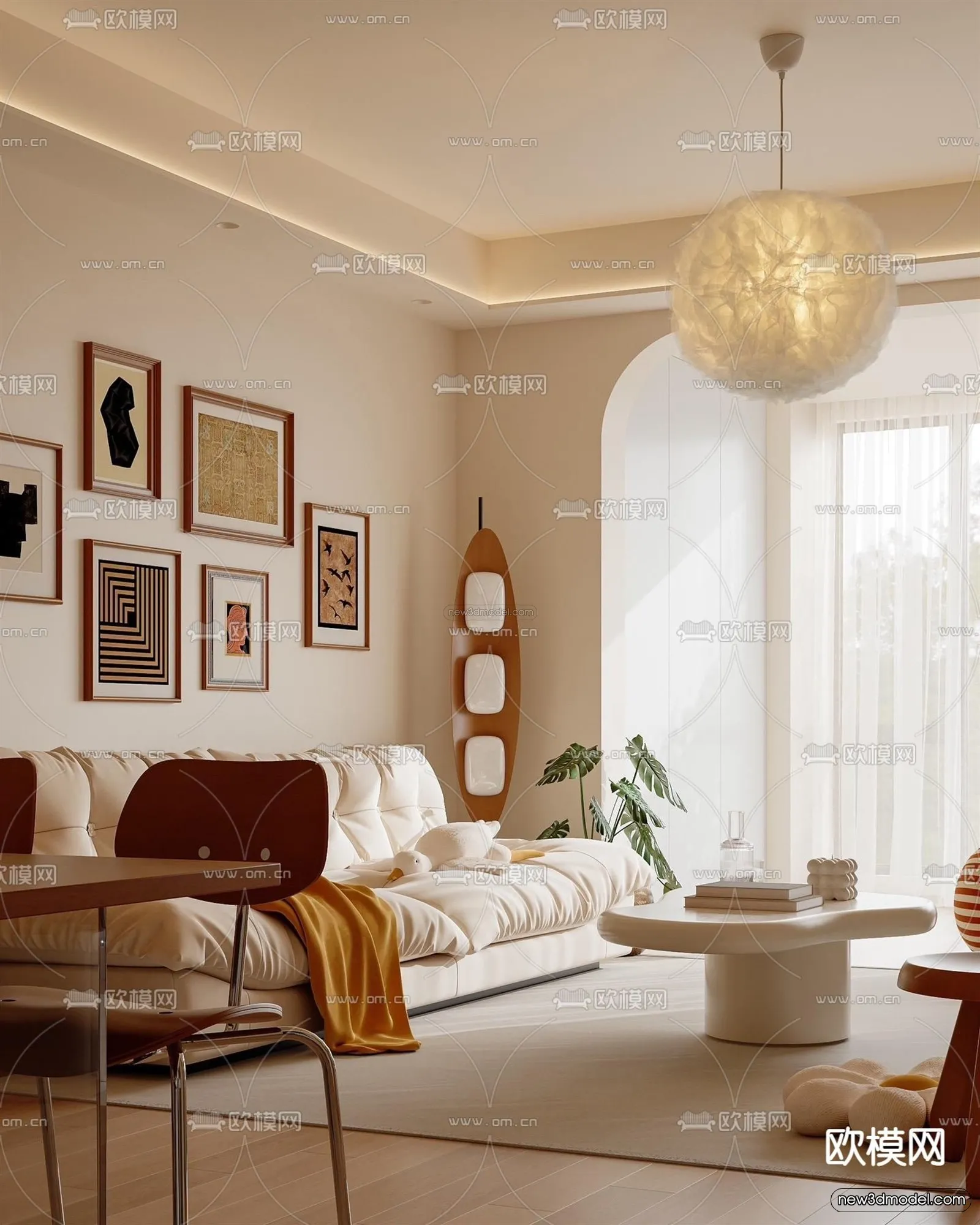 Modern Style Interior 3D Blocks and 3D Models – Living Room 3D Scene – 180 – CORONA