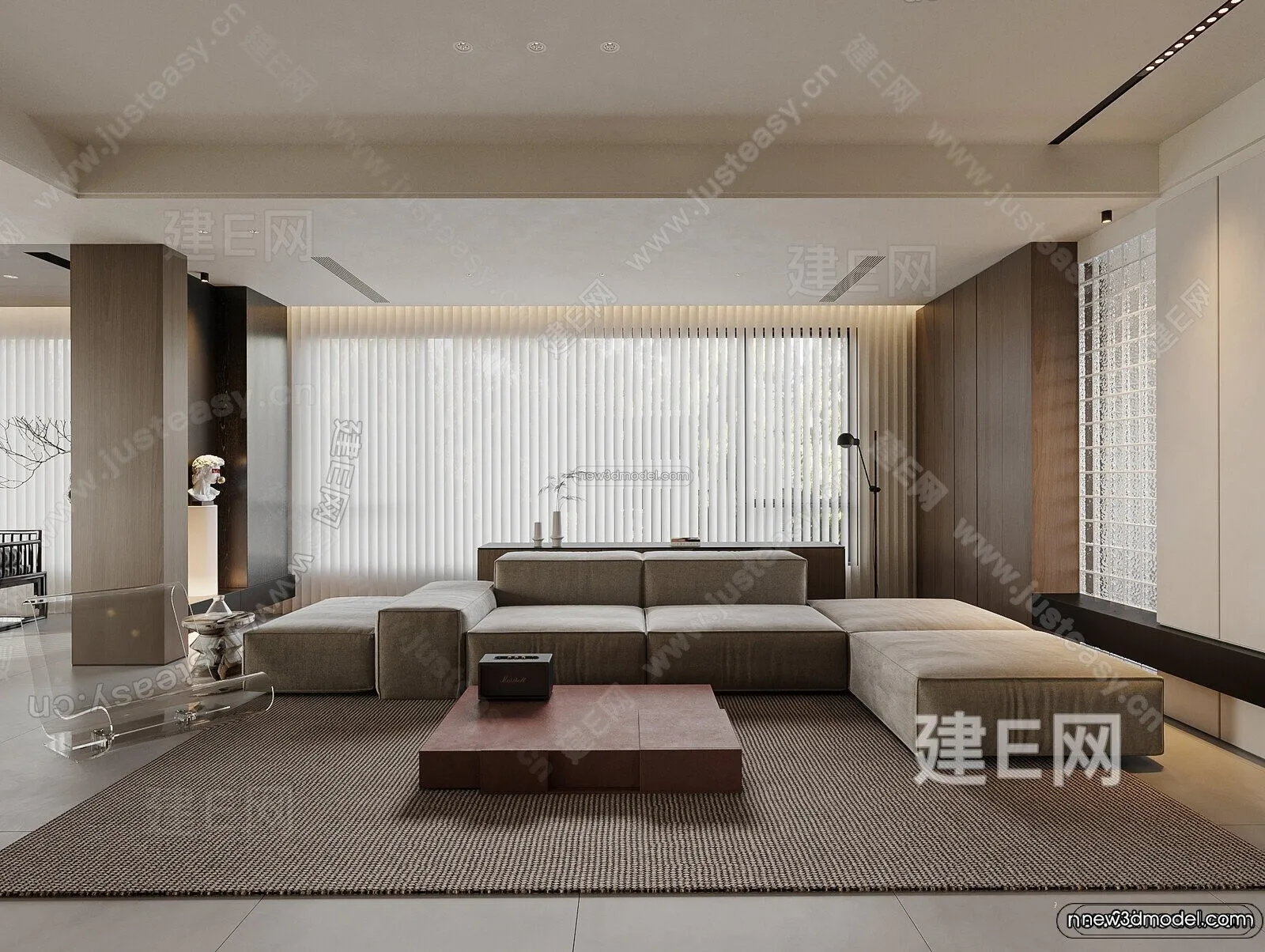 Modern Style Interior 3D Blocks and 3D Models – Living Room 3D Scene – 181 – CORONA
