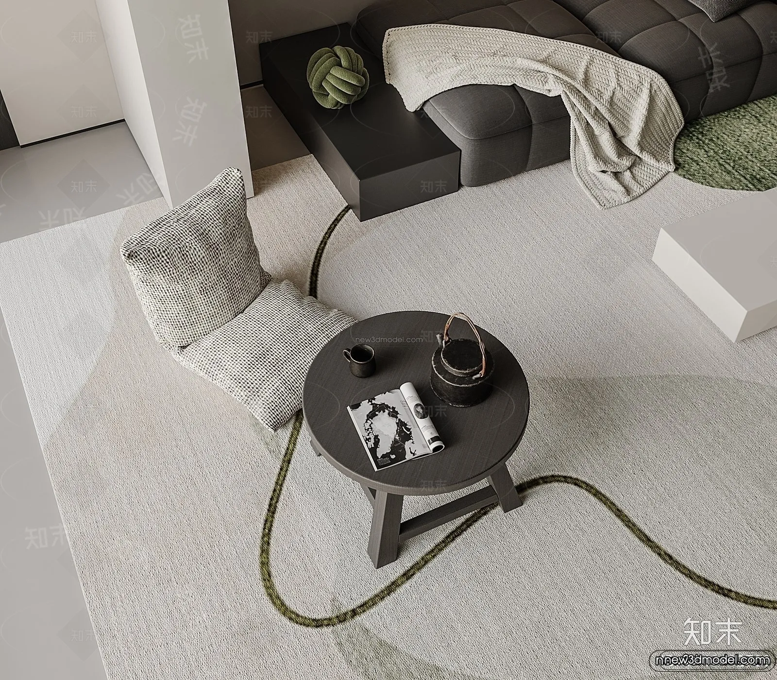 Modern Style Interior 3D Blocks and 3D Models – Living Room 3D Scene – 191 – CORONA