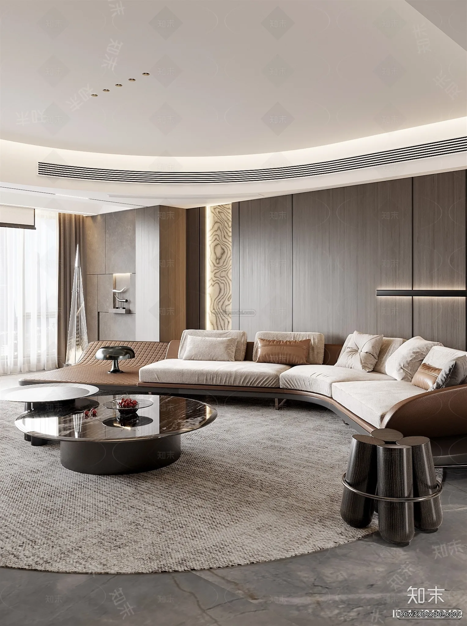 Modern Style Interior 3D Blocks and 3D Models – Living Room 3D Scene – 193 – CORONA