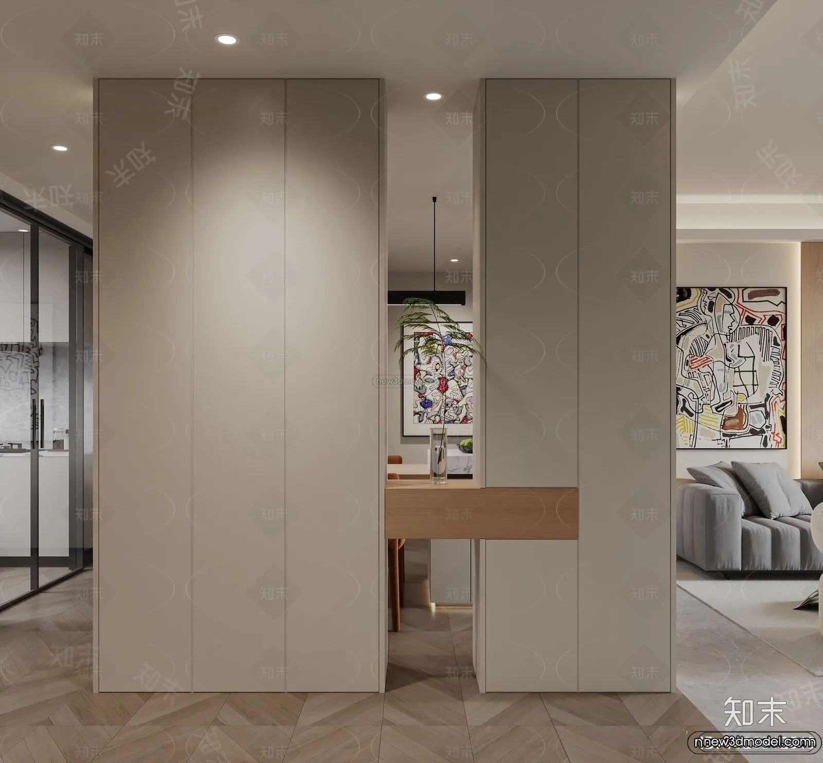 Modern Style Interior 3D Blocks and 3D Models – Living Room 3D Scene – 211 – CORONA