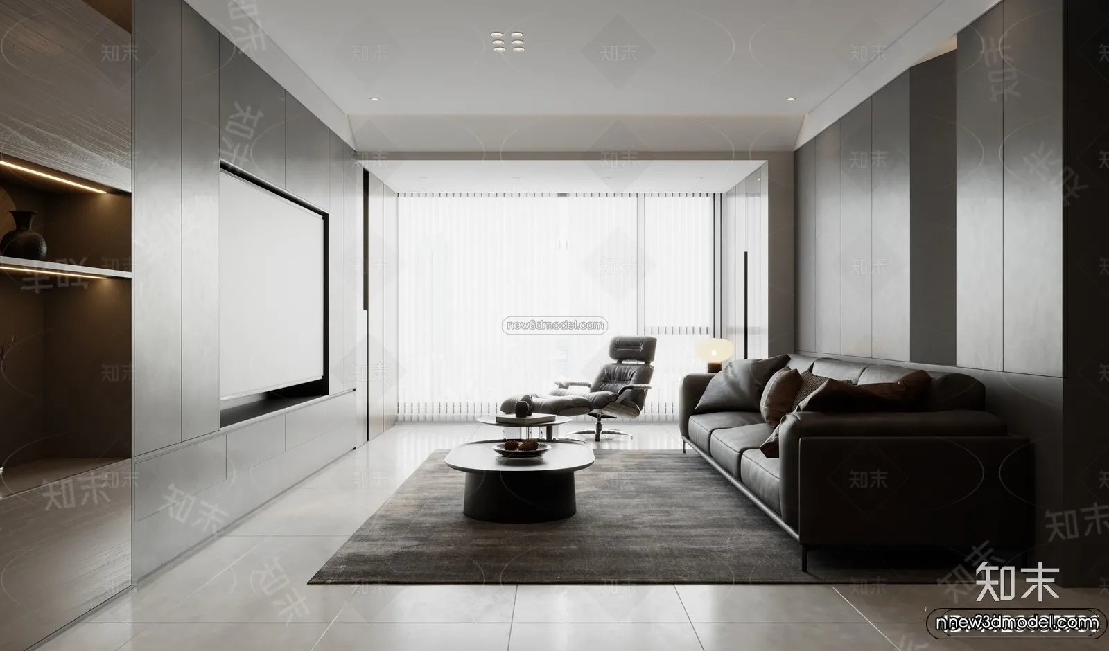 Modern Style Interior 3D Blocks and 3D Models – Living Room 3D Scene – 212 – CORONA