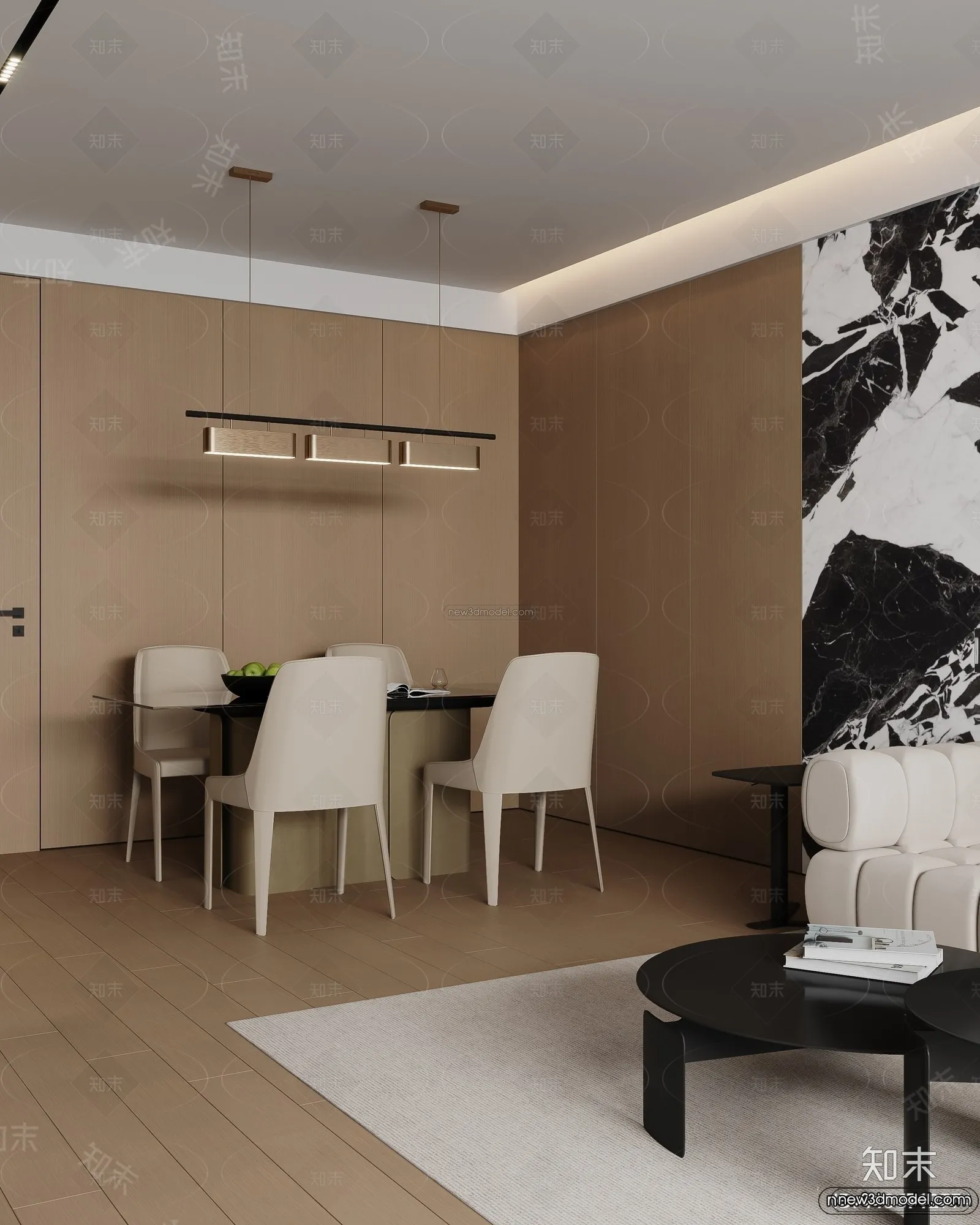 Modern Style Interior 3D Blocks and 3D Models – Living Room 3D Scene – 216 – CORONA