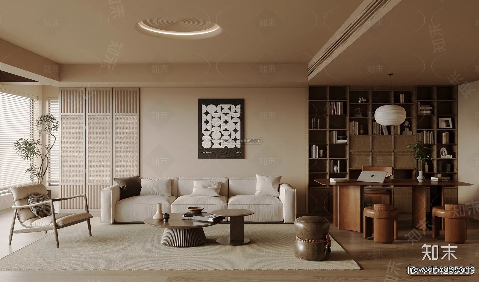 Modern Style Interior 3D Blocks and 3D Models – Living Room 3D Scene – 221 – CORONA