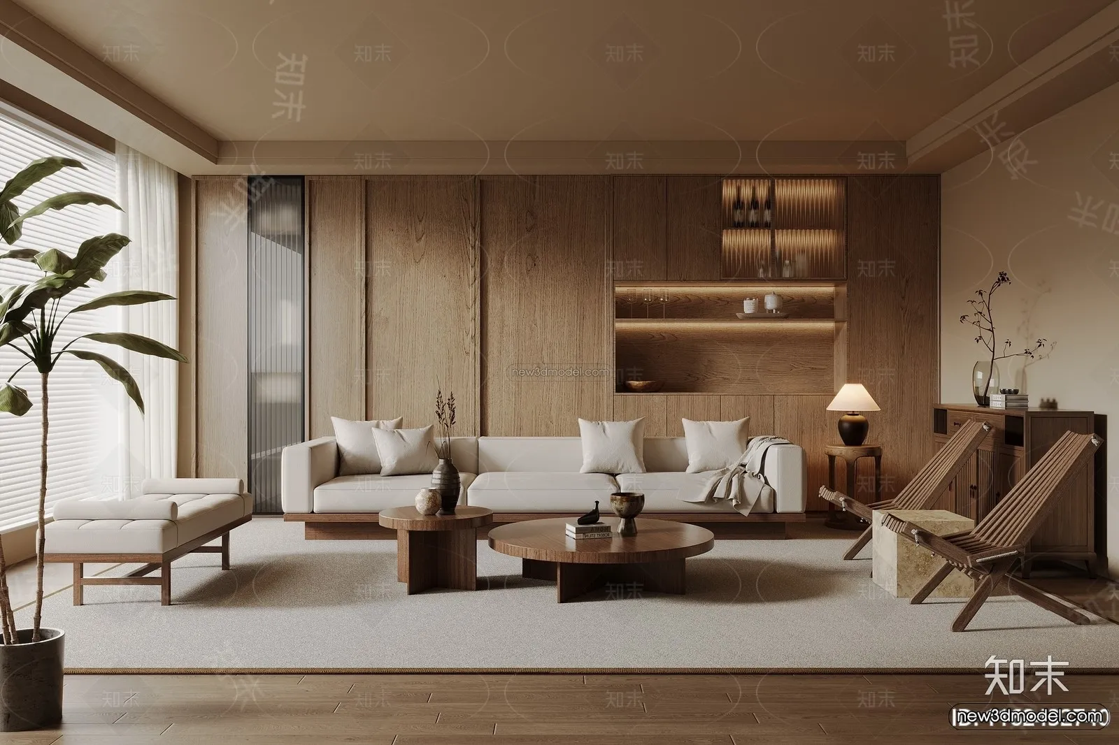 Modern Style Interior 3D Blocks and 3D Models – Living Room 3D Scene – 229 – CORONA