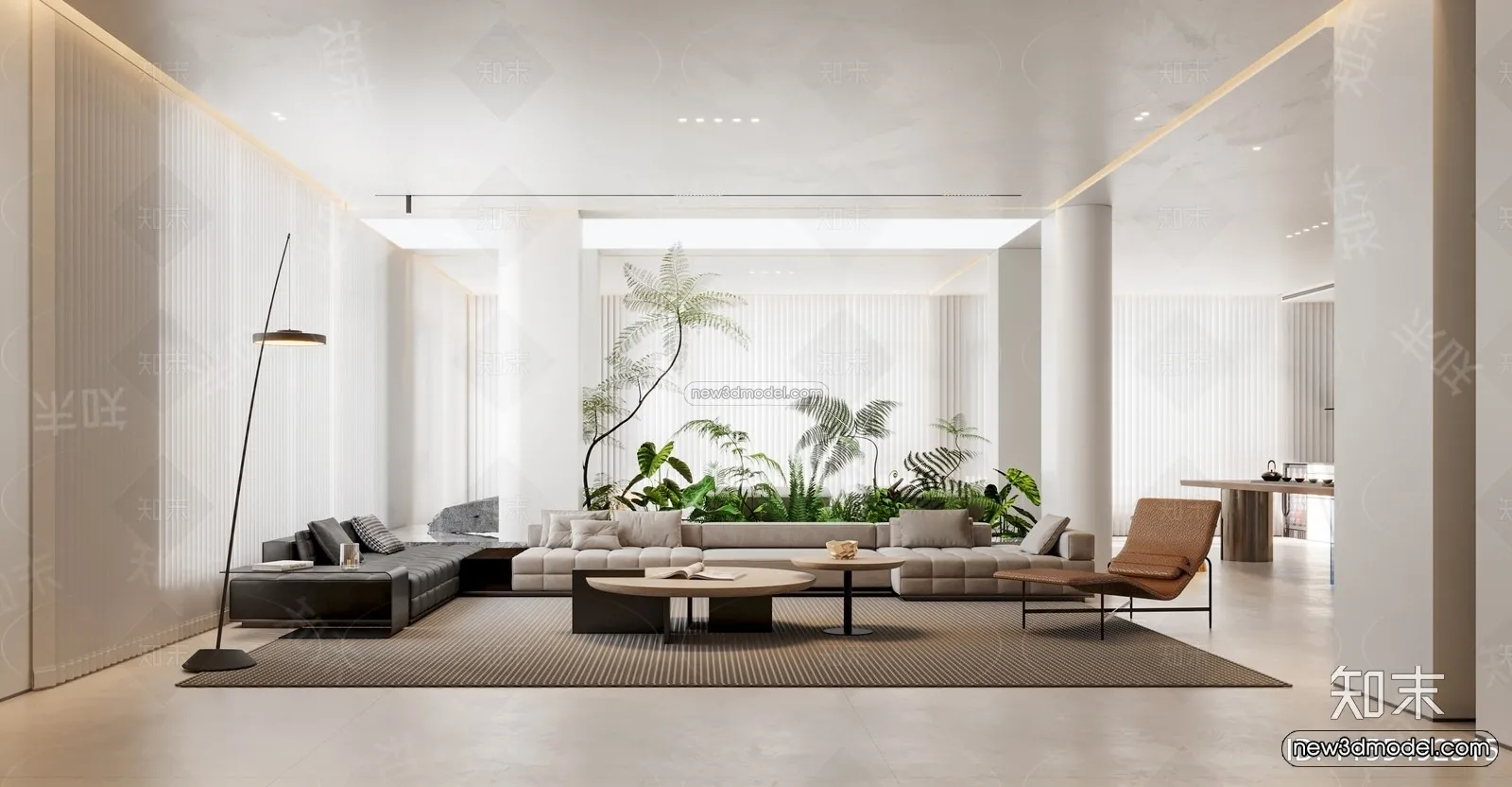 Modern Style Interior 3D Blocks and 3D Models – Living Room 3D Scene – 233 – CORONA