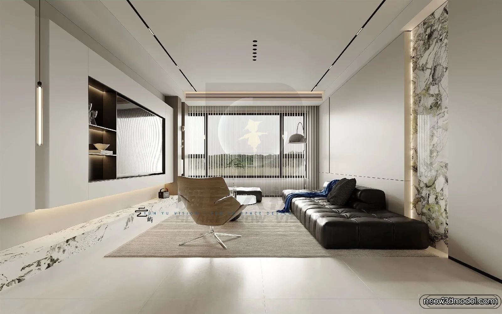 Modern Style Interior 3D Blocks and 3D Models – Living Room 3D Scene – 237 – CORONA