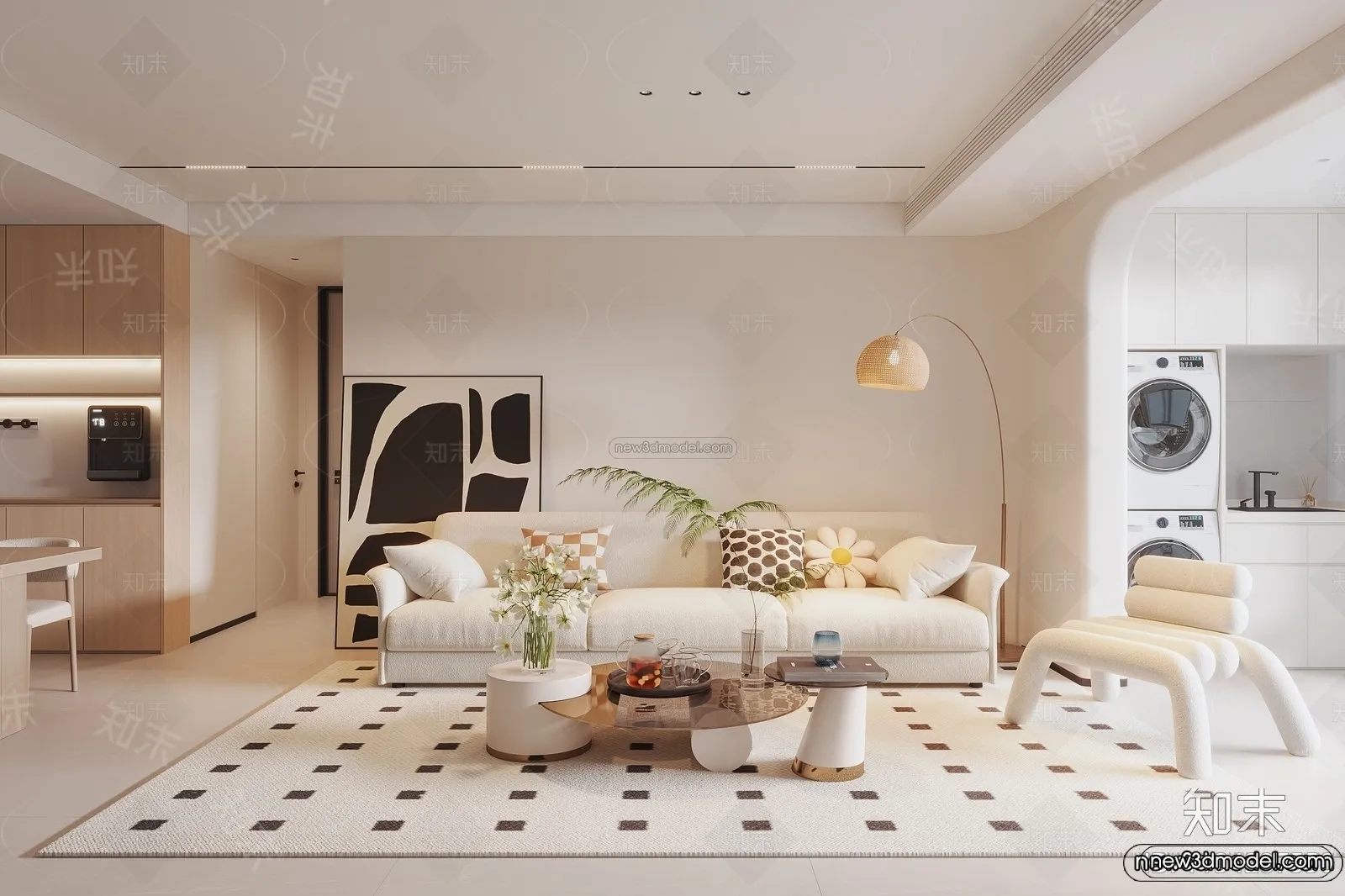 Modern Style Interior 3D Blocks and 3D Models – Living Room 3D Scene – 239 – CORONA