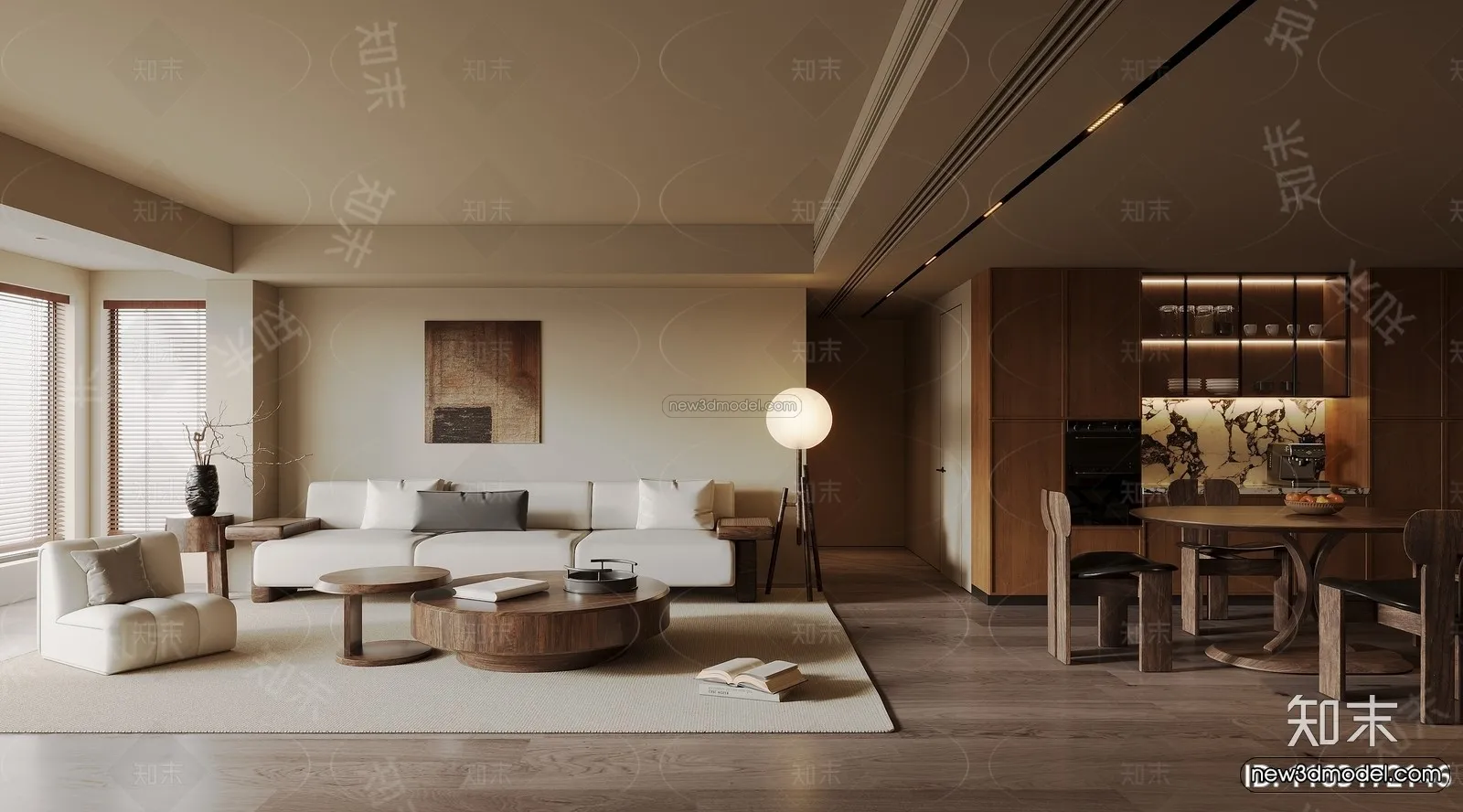 Modern Style Interior 3D Blocks and 3D Models – Living Room 3D Scene – 242 – CORONA