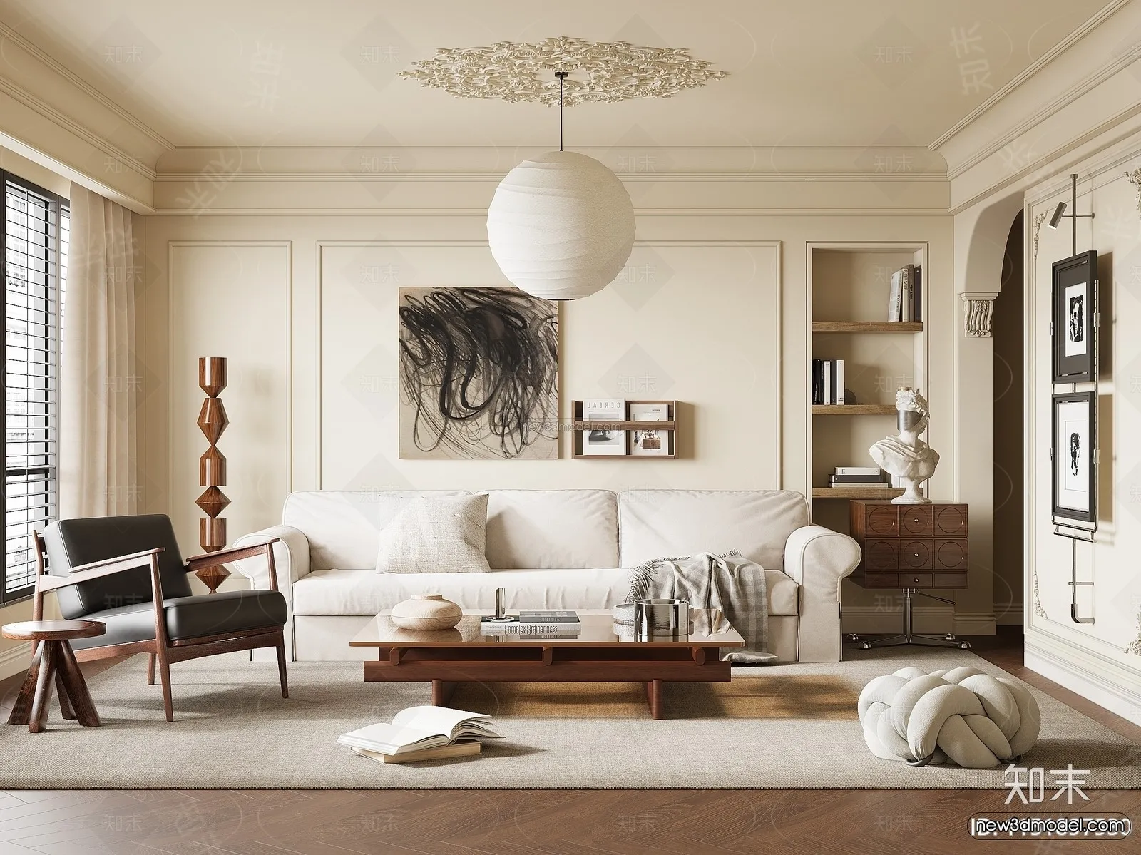 Modern Style Interior 3D Blocks and 3D Models – Living Room 3D Scene – 264 – CORONA