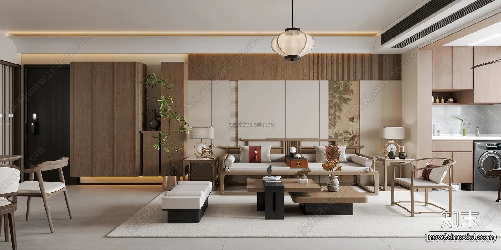 Modern Style Interior 3D Blocks and 3D Models – Living Room 3D Scene – 265 – CORONA