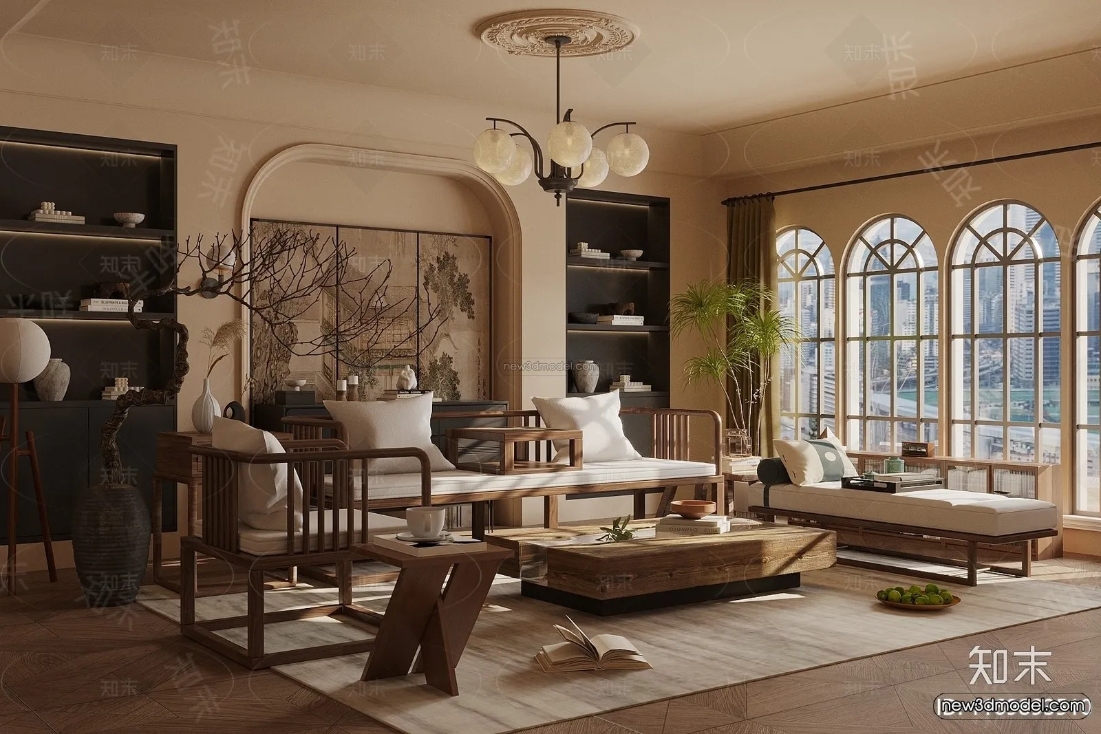 Modern Style Interior 3D Blocks and 3D Models – Living Room 3D Scene – 277 – CORONA