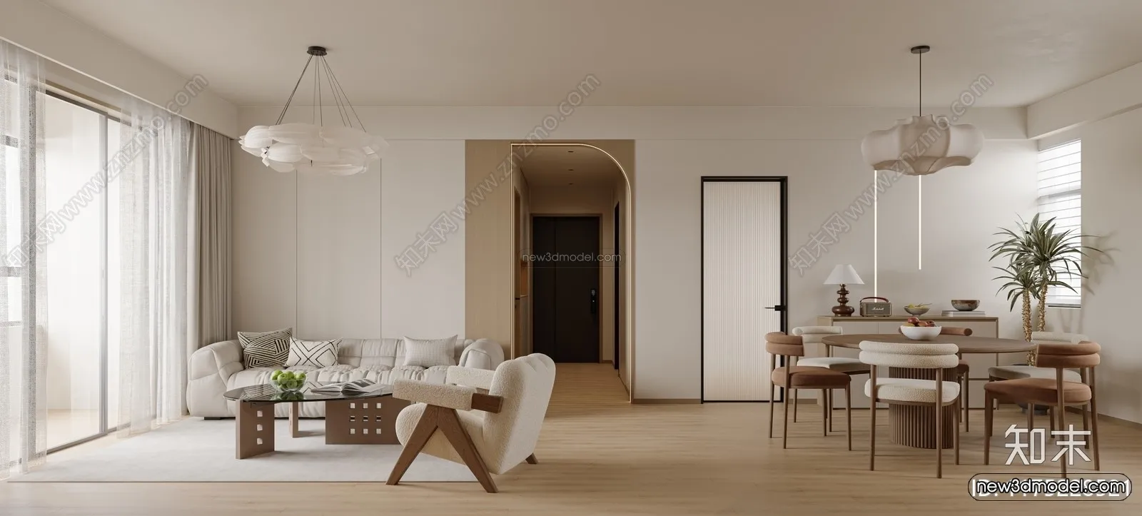 Modern Style Interior 3D Blocks and 3D Models – Living Room 3D Scene – 283 – CORONA