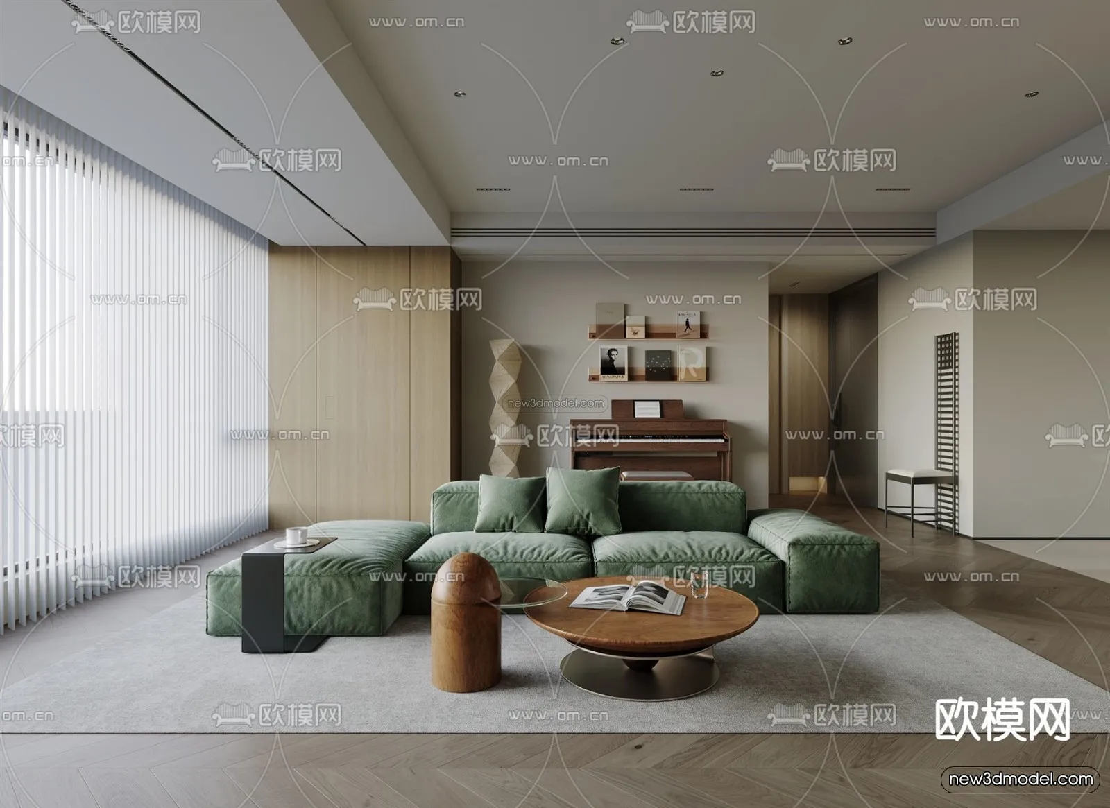 Modern Style Interior 3D Blocks and 3D Models – Living Room 3D Scene – 287 – CORONA