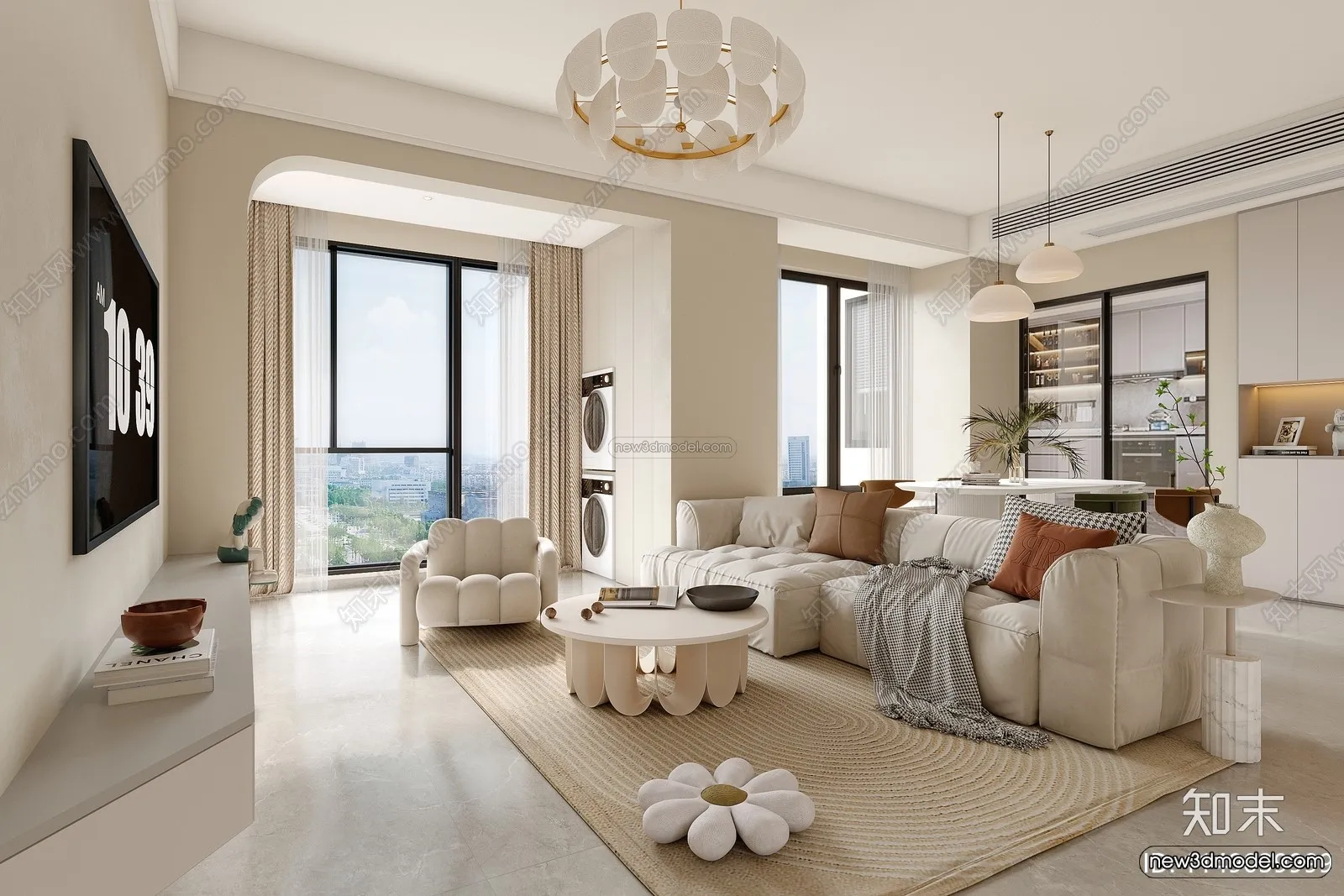 Modern Style Interior 3D Blocks and 3D Models – Living Room 3D Scene – 288 – CORONA