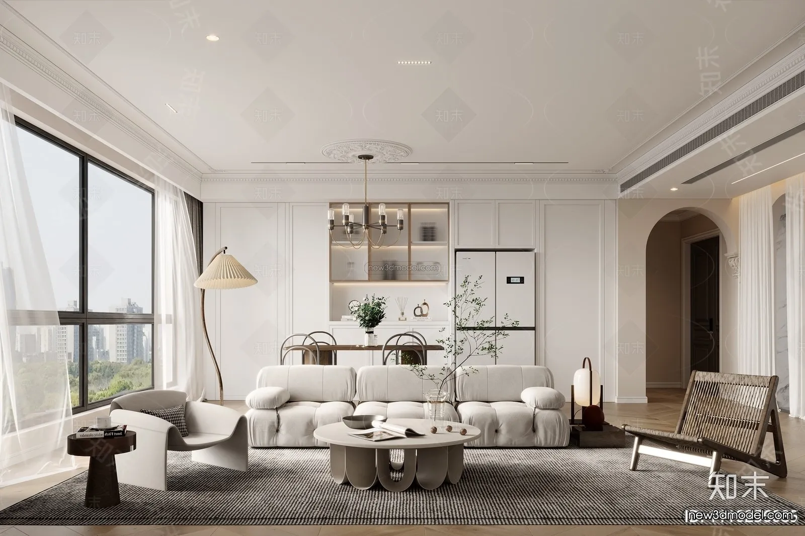 Modern Style Interior 3D Blocks and 3D Models – Living Room 3D Scene – 296 – CORONA