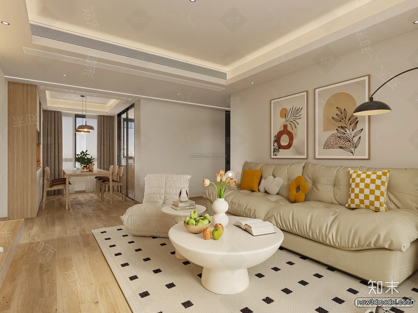 Modern Style Interior 3D Blocks and 3D Models – Living Room 3D Scene – 305 – CORONA