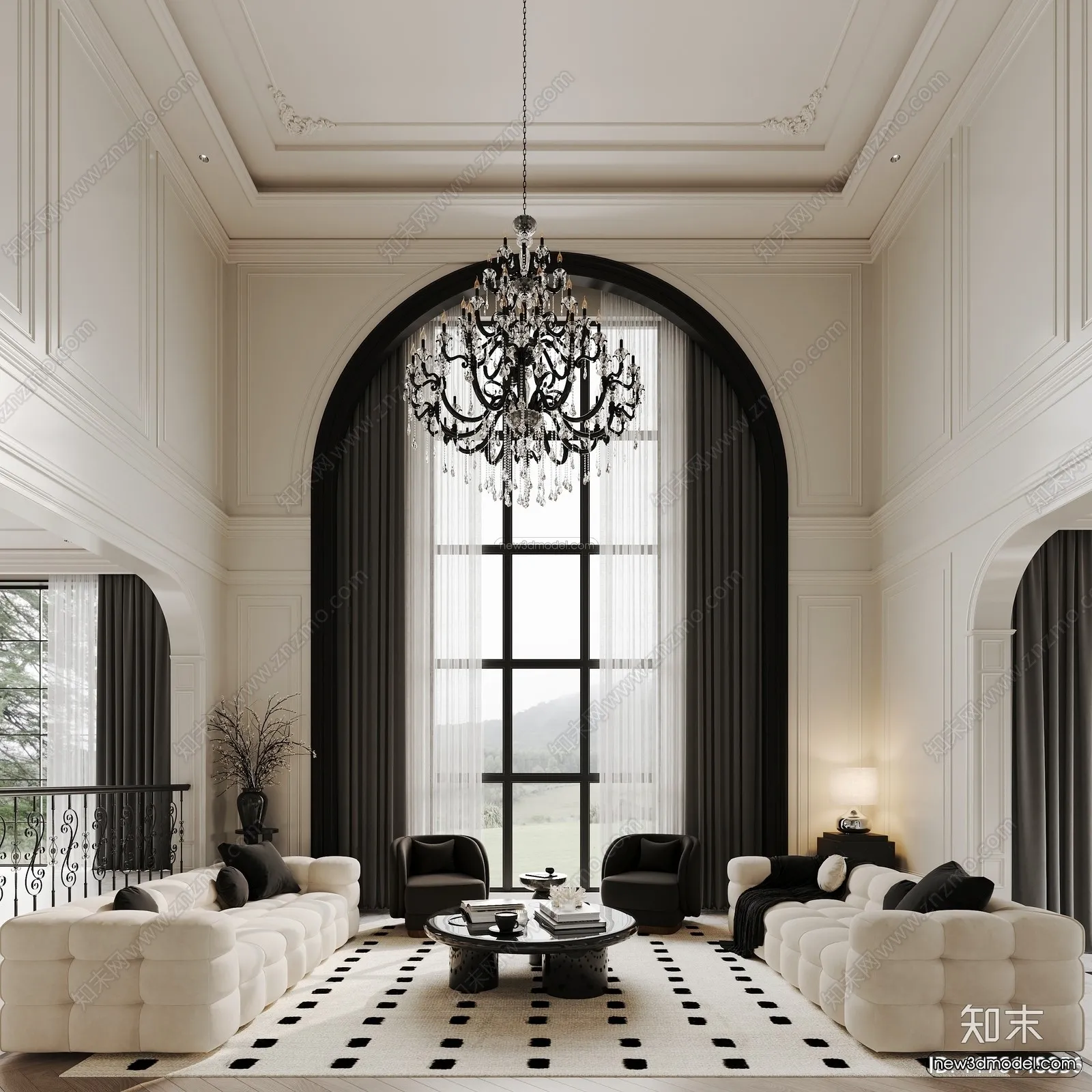 Modern Style Interior 3D Blocks and 3D Models – Living Room 3D Scene – 307 – CORONA